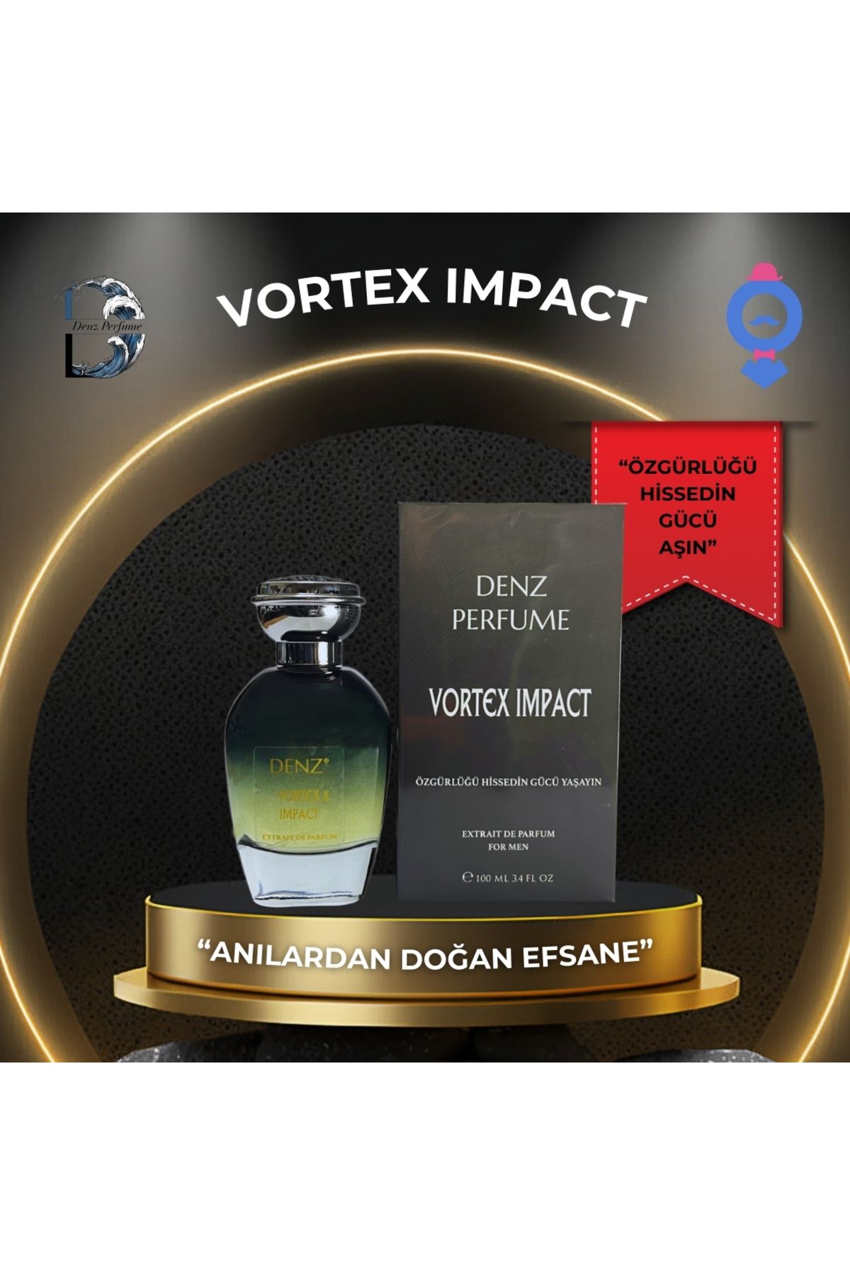 DENZ Vortex Impact Erkek Parfüm %40 Esans Oranı