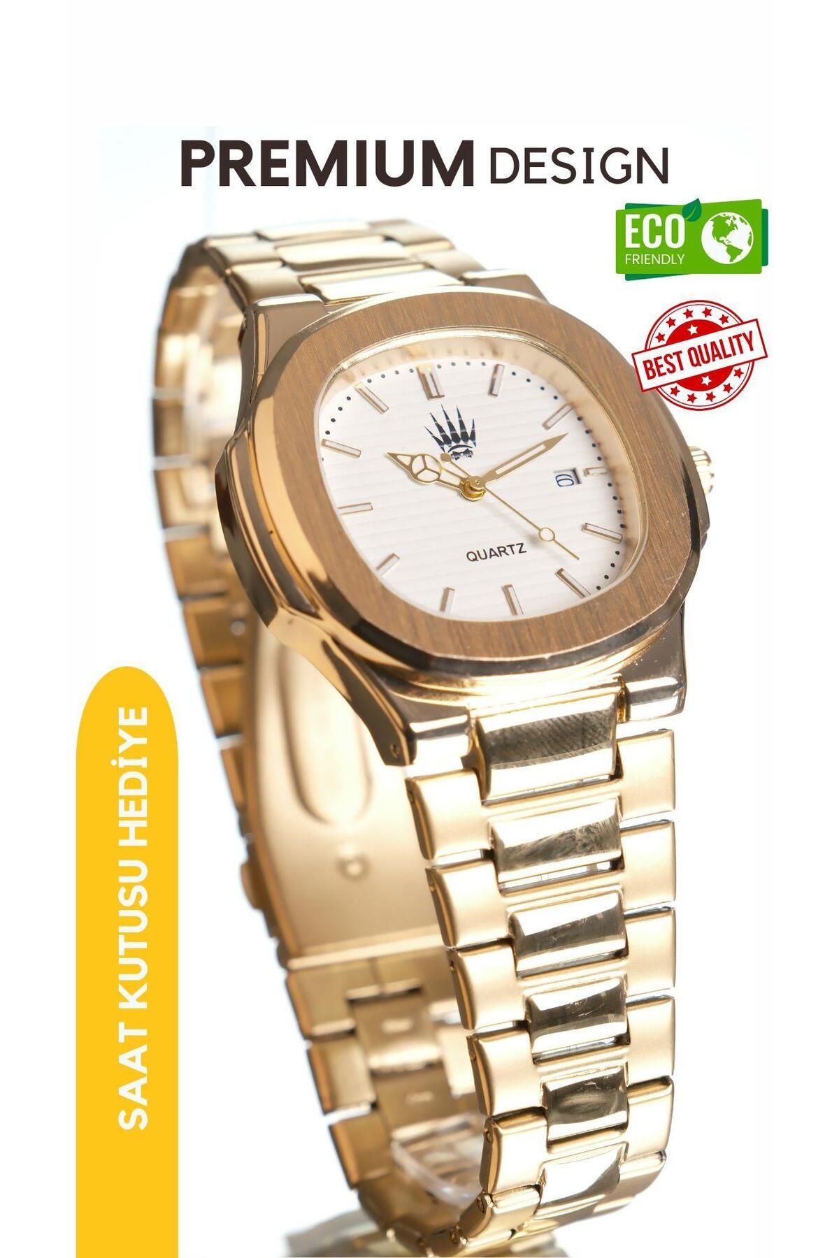 WATCHOFROYAL-Nautilus Gold White Wristwatch 1