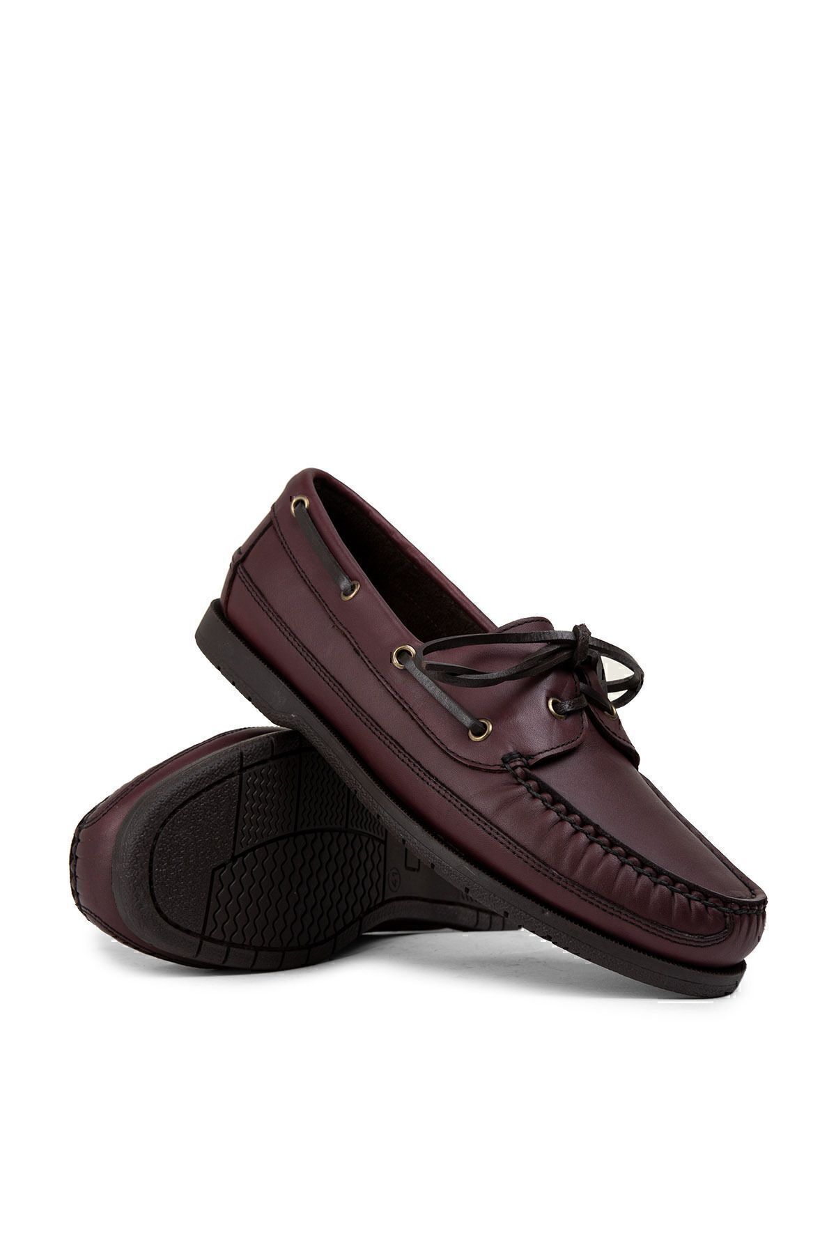 Deery-Genuine Leather Claret Red Marine Men's Boat Shoes 3