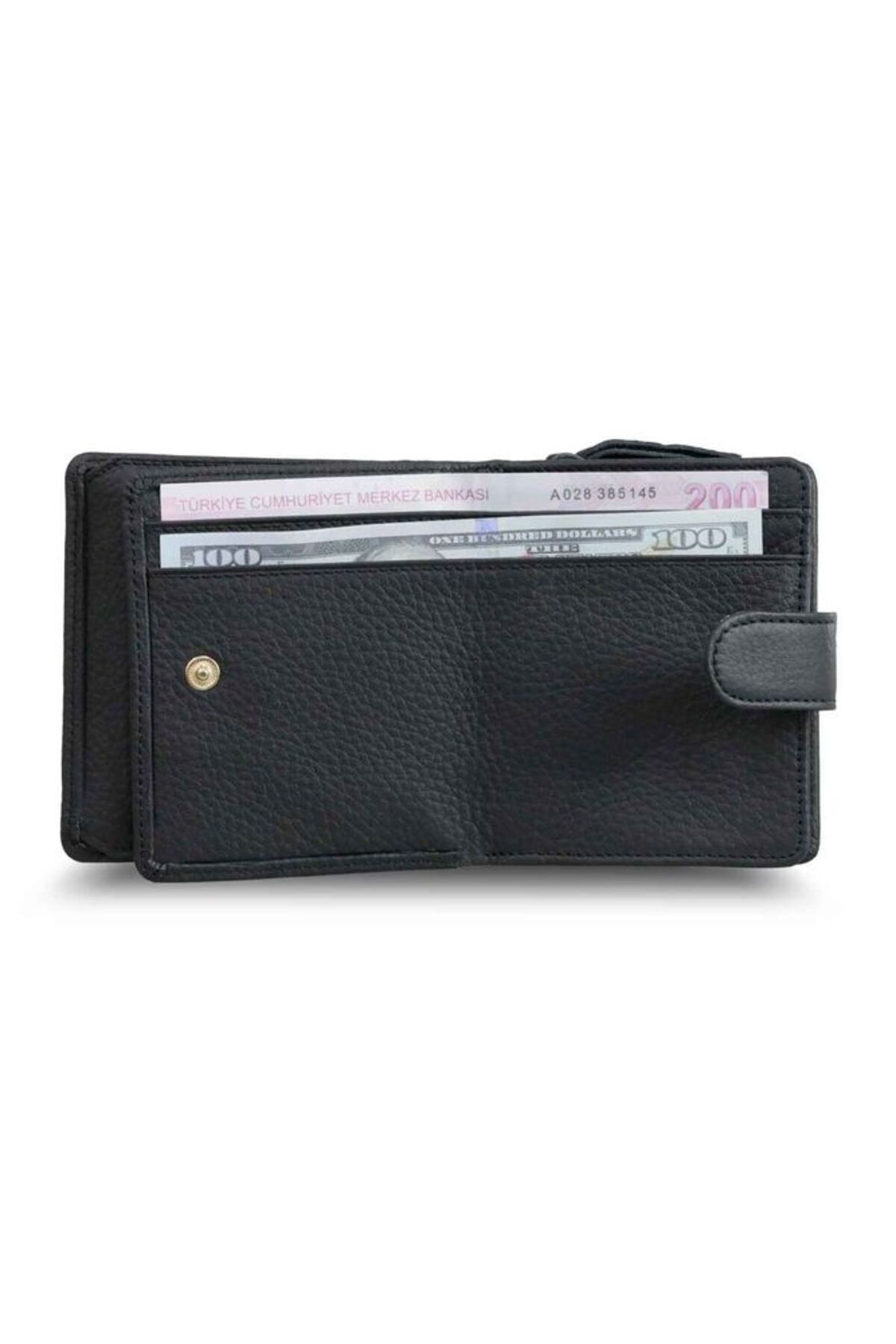 GUARD-Black Multi-Compartment Stylish Genuine Leather Women's Wallet P2266 4