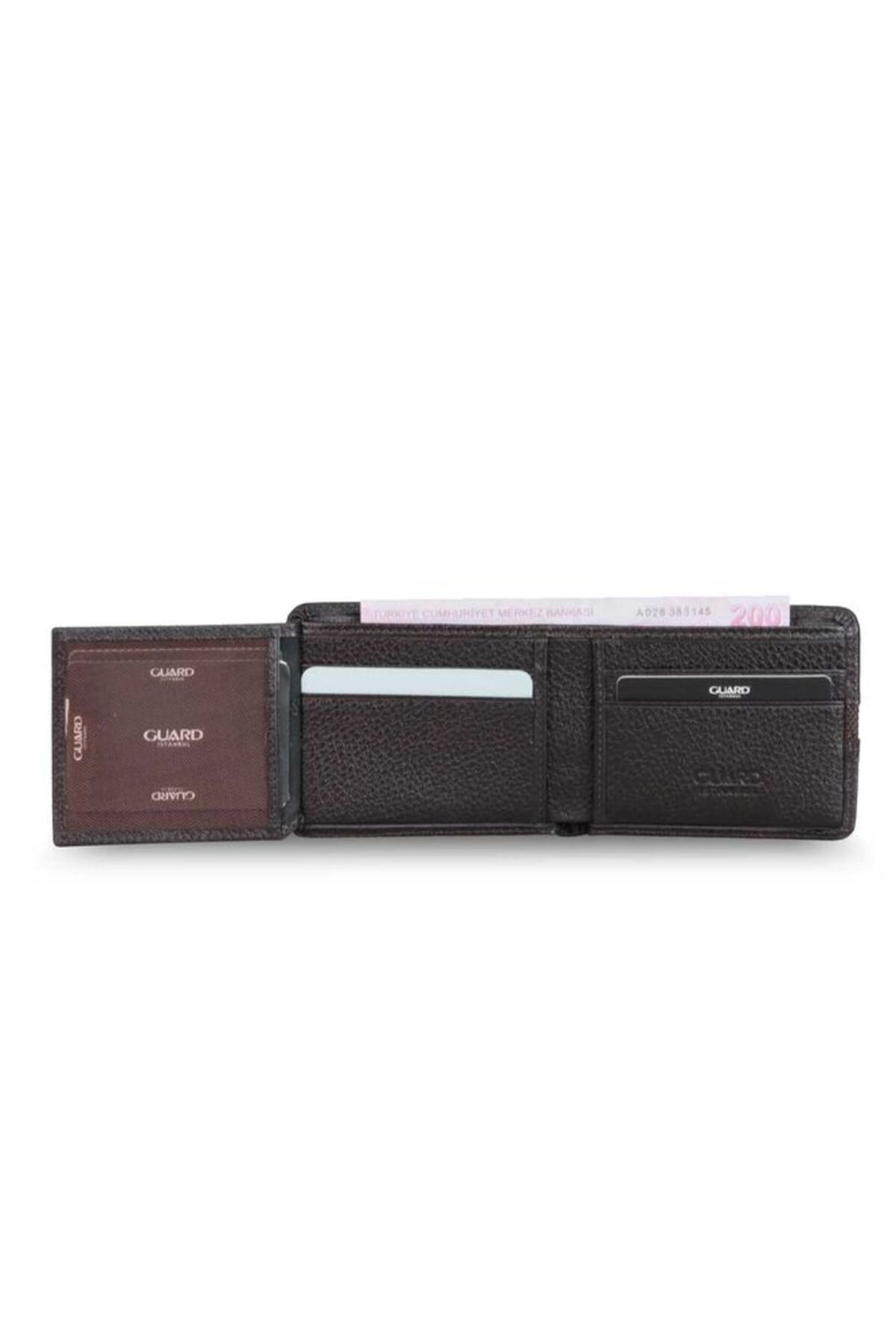 GUARD-Brown Sports Striped Genuine Leather Men's Wallet P830 3