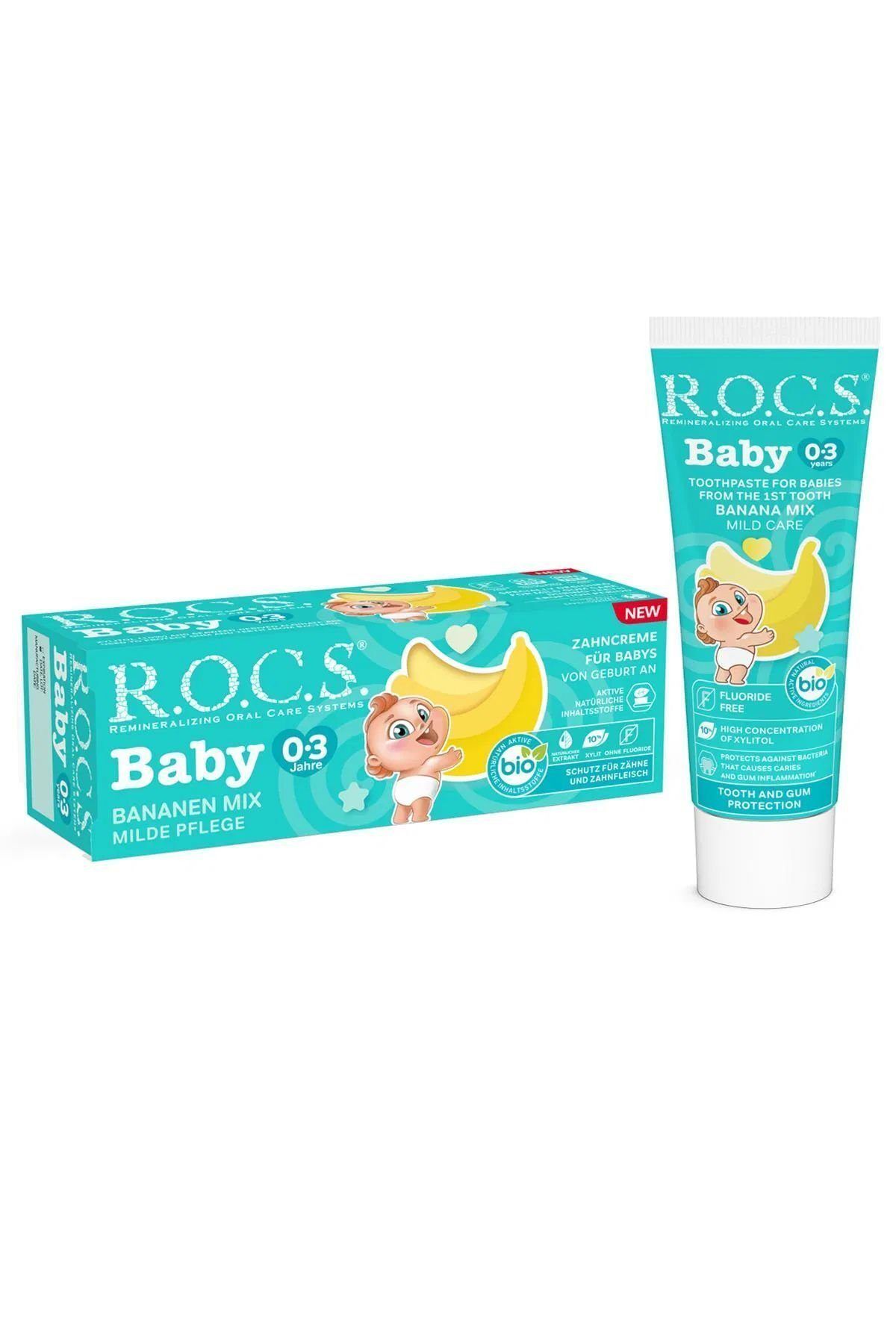 Easy Tedarik Rocsbebek Diş Macunu Muz Püresi Tadında 03 Yaş 45 gr