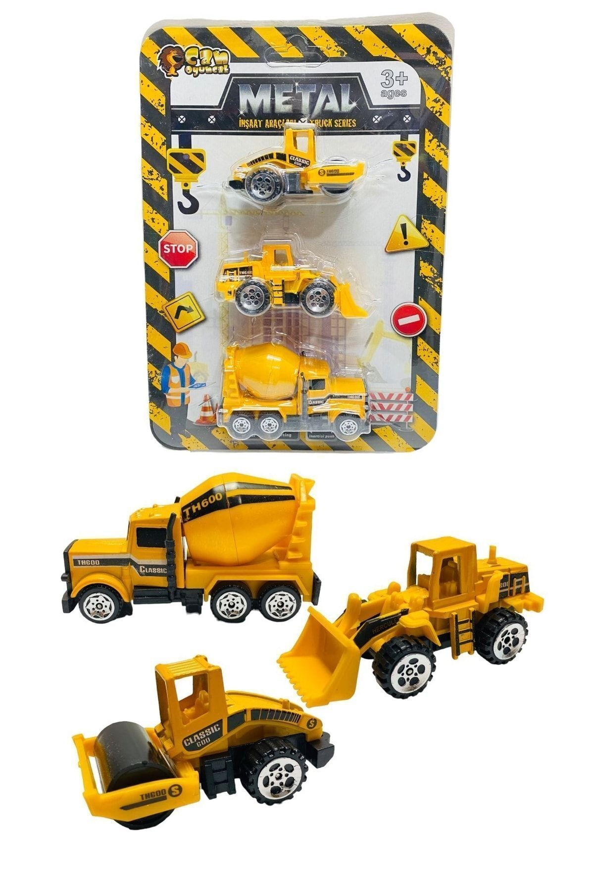 FEN TOYS Inşaat Seti Metal Beton Mikseri Kepçe Yol Düzeltici Mini Oyuncak
