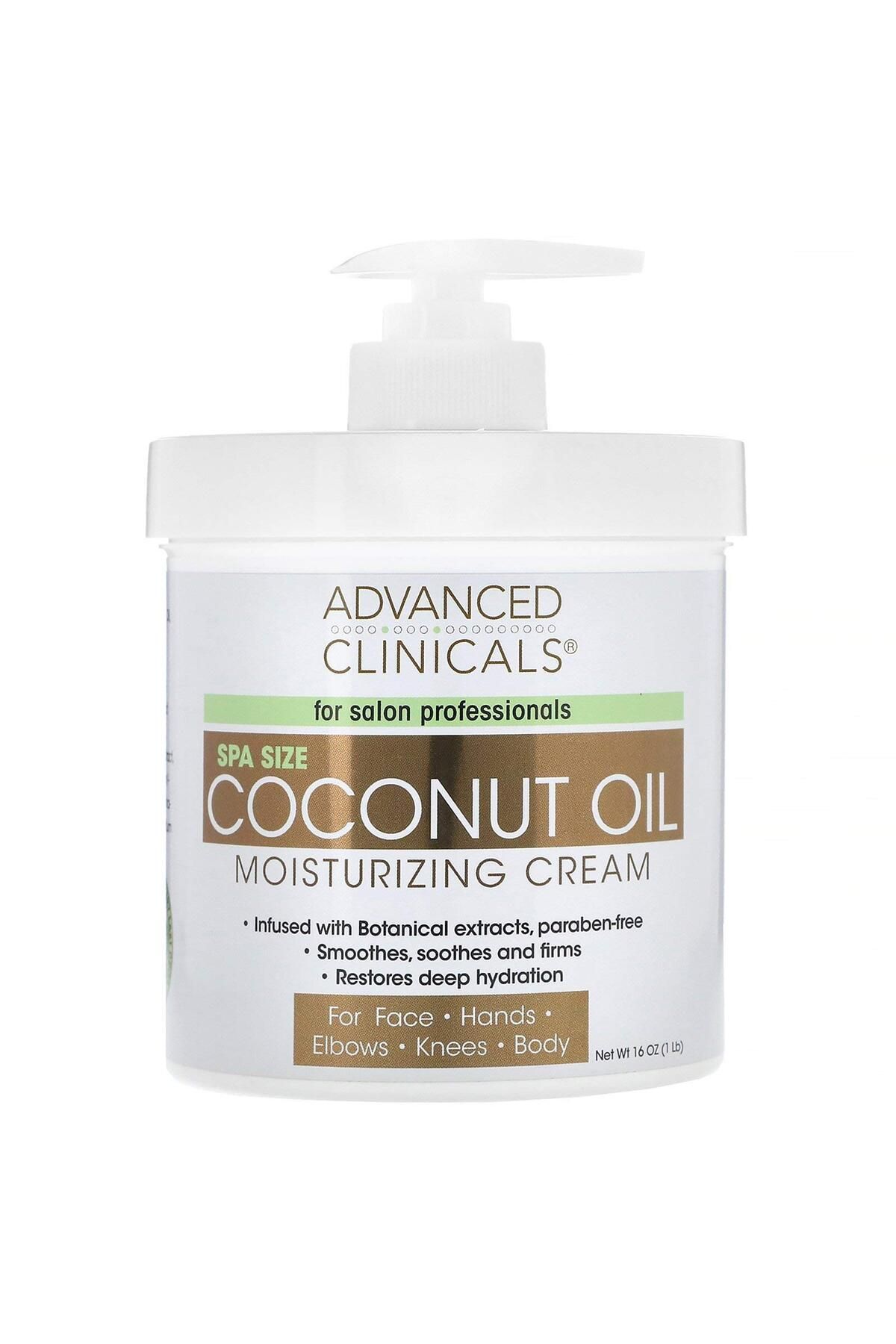 ADVANCED CLİNİCALS-, Coconut Oil Moisturizing Cream, For Face, Hands, Elbows, Knees & Body, SPA Size 454 g 1