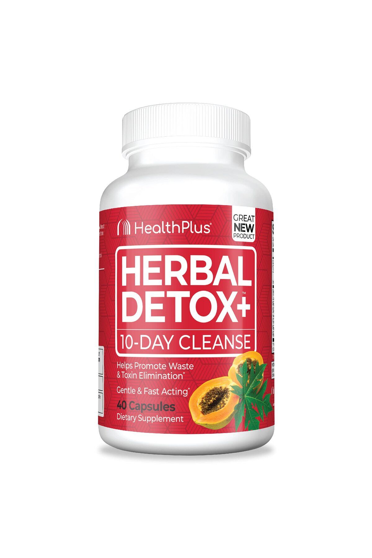 Health Plus-Herbal Detox+ (10-Day Cleanse) 40 Capsules, 20 Servings 1