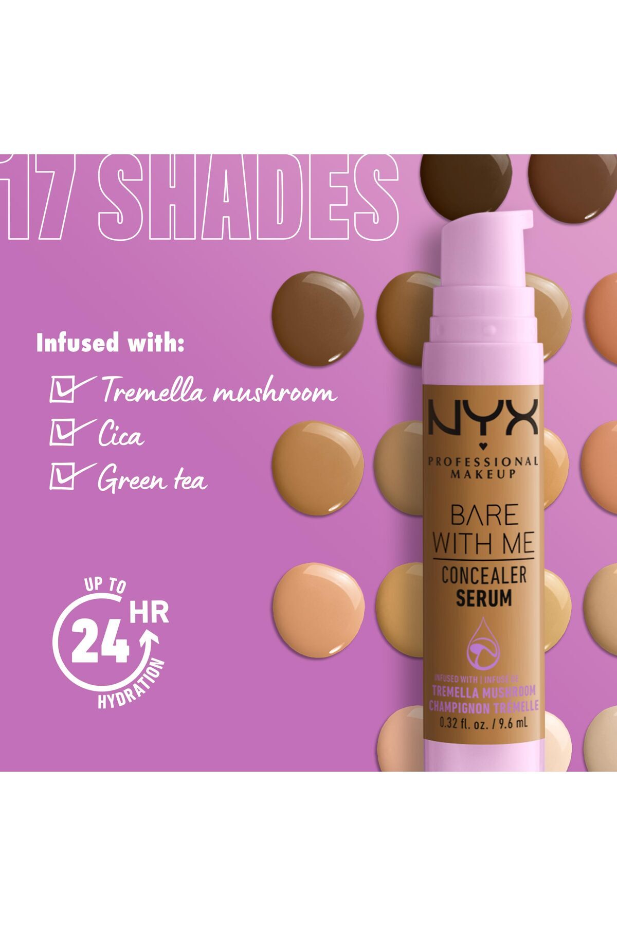 NYX Professional Makeup-Bare With Me Concealer Serum, Concealer Makeup For Up To 24Hr Hydration - Vanilla 5