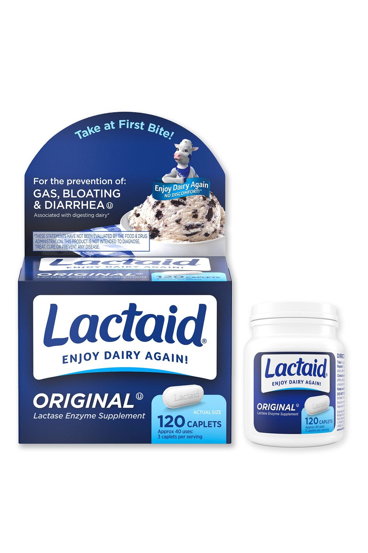Lactaid-Lactose Intolerance Relief Caplets with Lactase Enzyme, Prevents Gas & Bloating, 120 ct 7