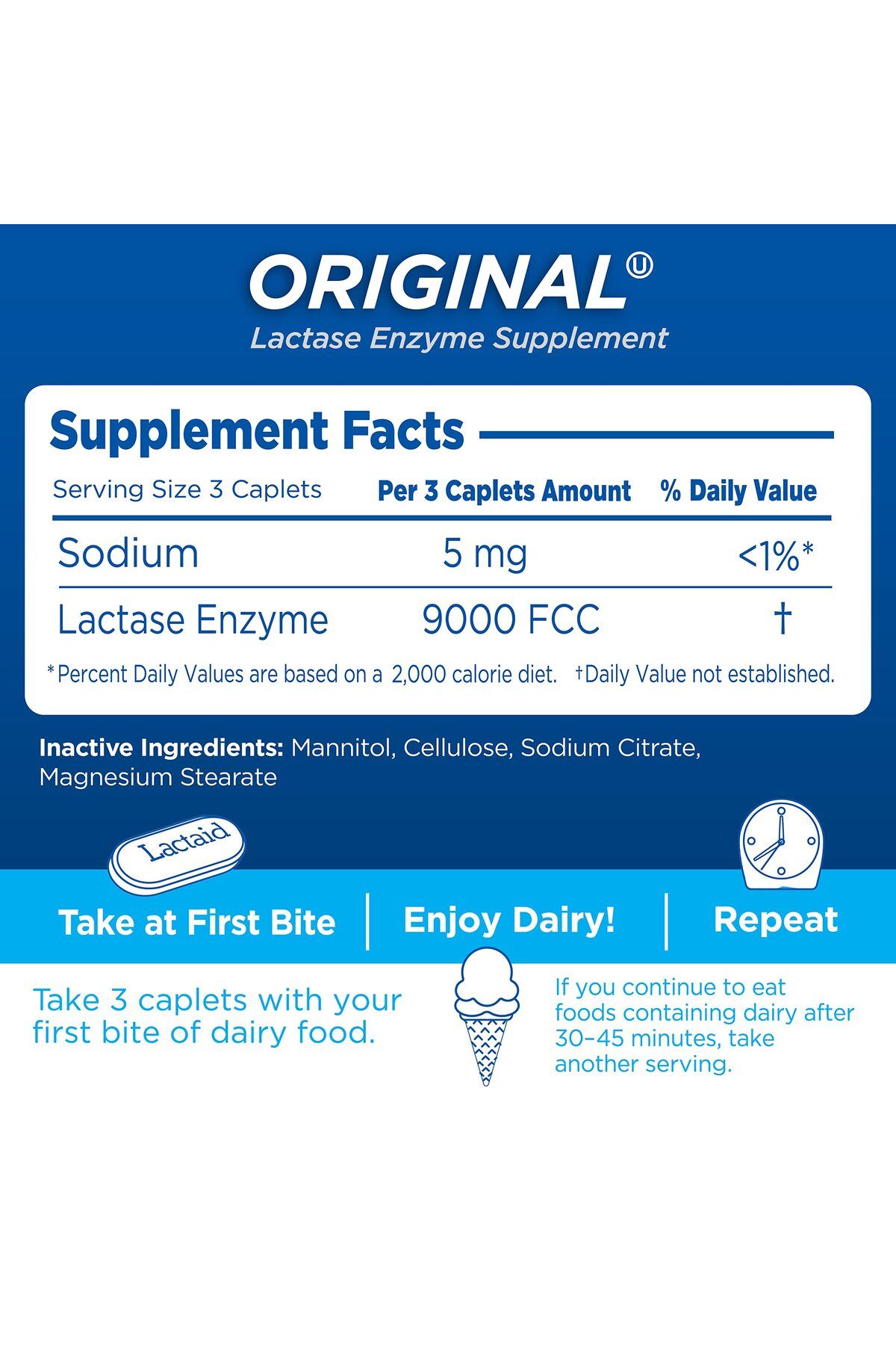 Lactaid-Lactose Intolerance Relief Caplets with Lactase Enzyme, Prevents Gas & Bloating, 120 ct 5