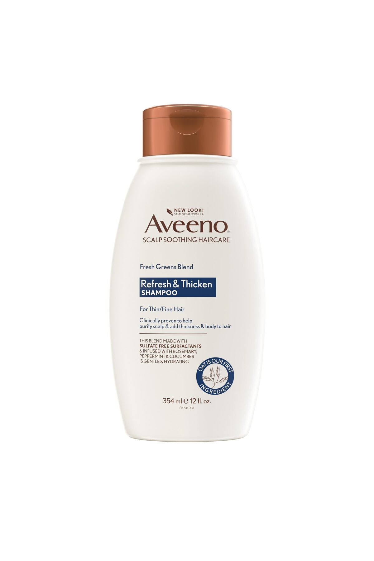 AVEENO-Fresh Greens Blend Natural Volumizing Shampoo, Cucumber, Rosemary, for Fine Hair, 12 fl oz 1