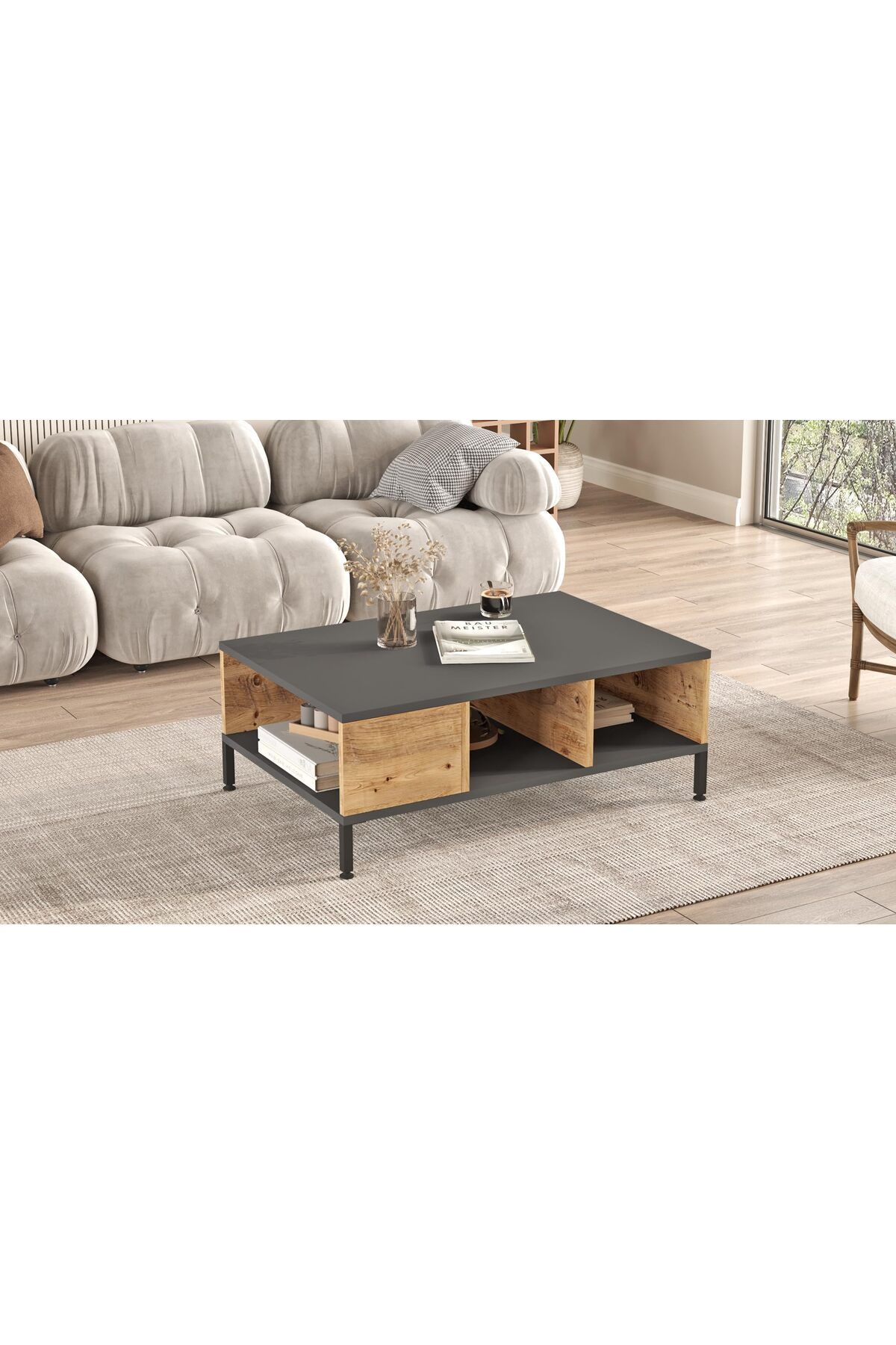 Home Canvas-Royal Coffee Table Pine and Grey 3