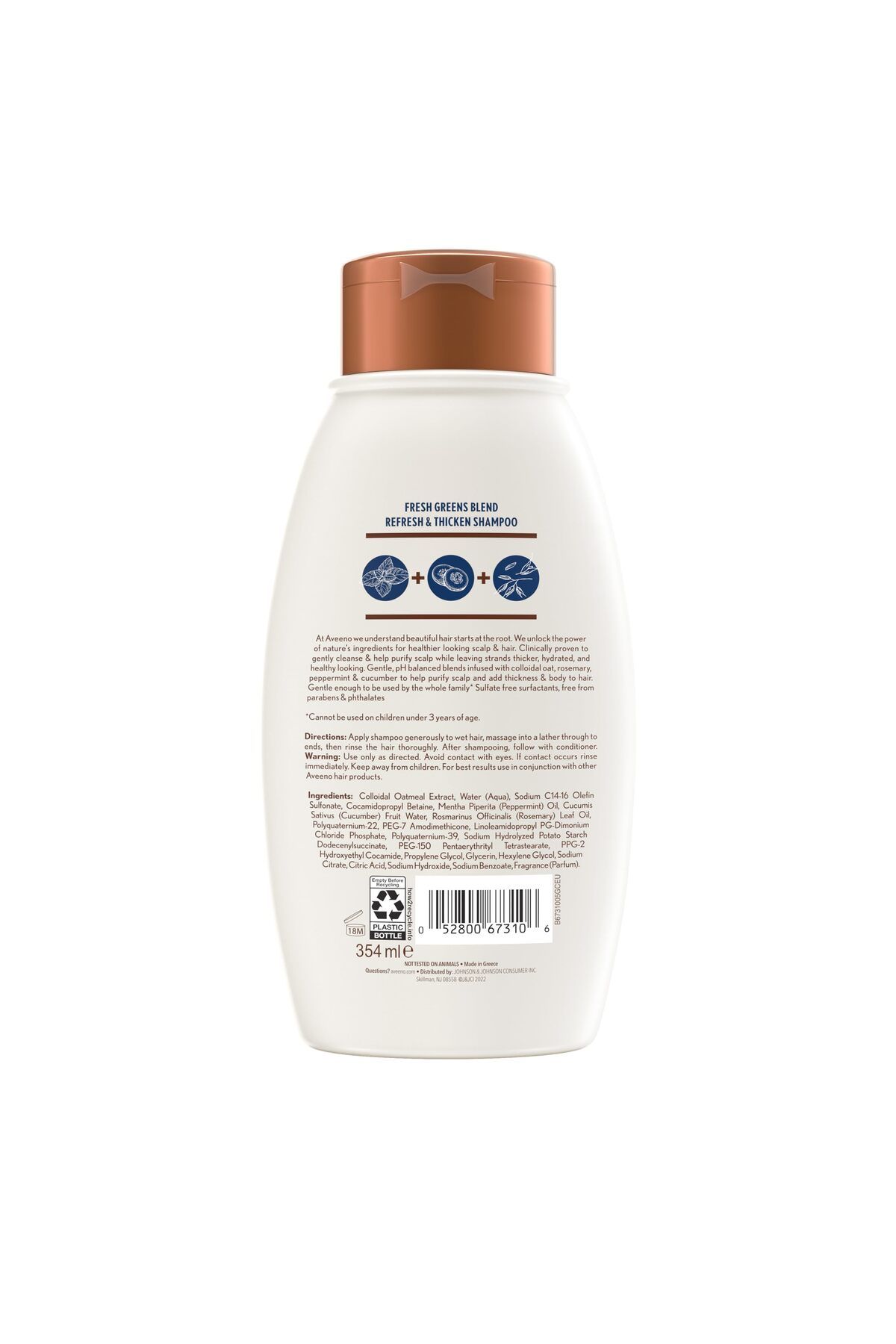 AVEENO-Fresh Greens Blend Natural Volumizing Shampoo, Cucumber, Rosemary, for Fine Hair, 12 fl oz 8