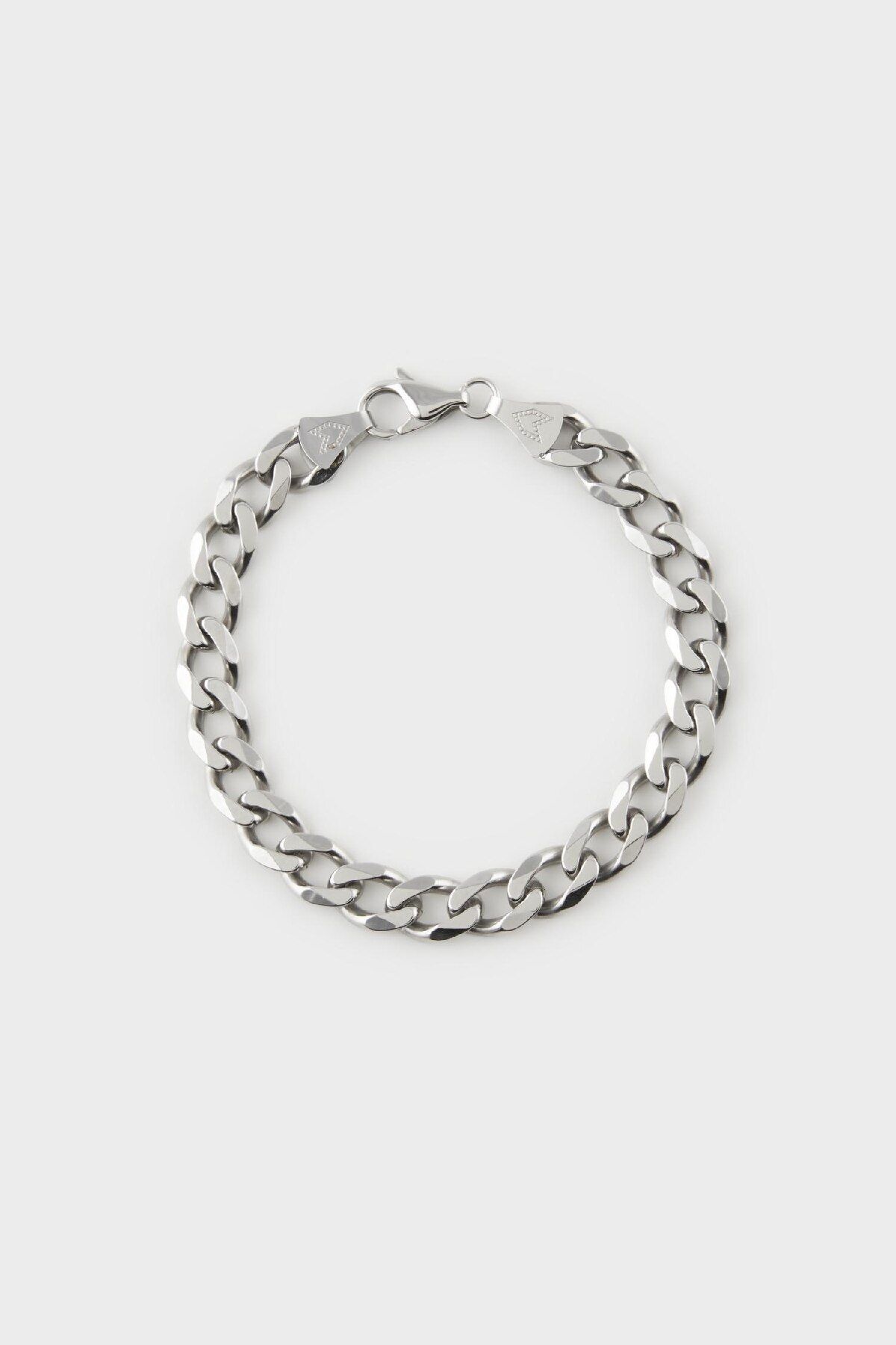 DeFacto-Bransoleta męska DeFacto AtolyeWolf Silver Curb Steel Chain E6141AXNS 2