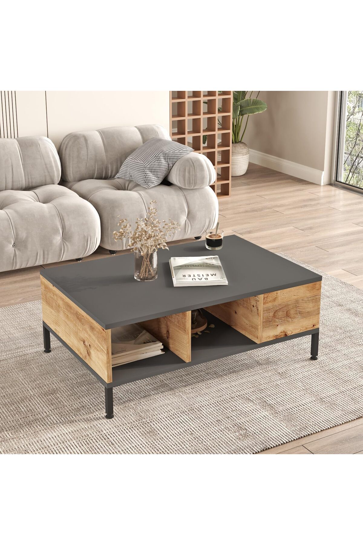 Home Canvas-Royal Coffee Table Pine and Grey 4