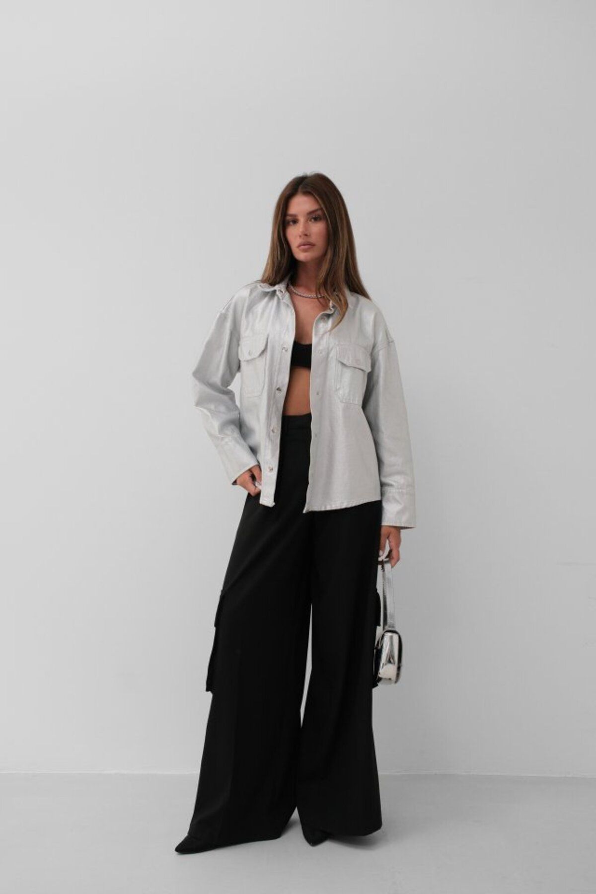 MHT STORE Metalik Denim Ceket