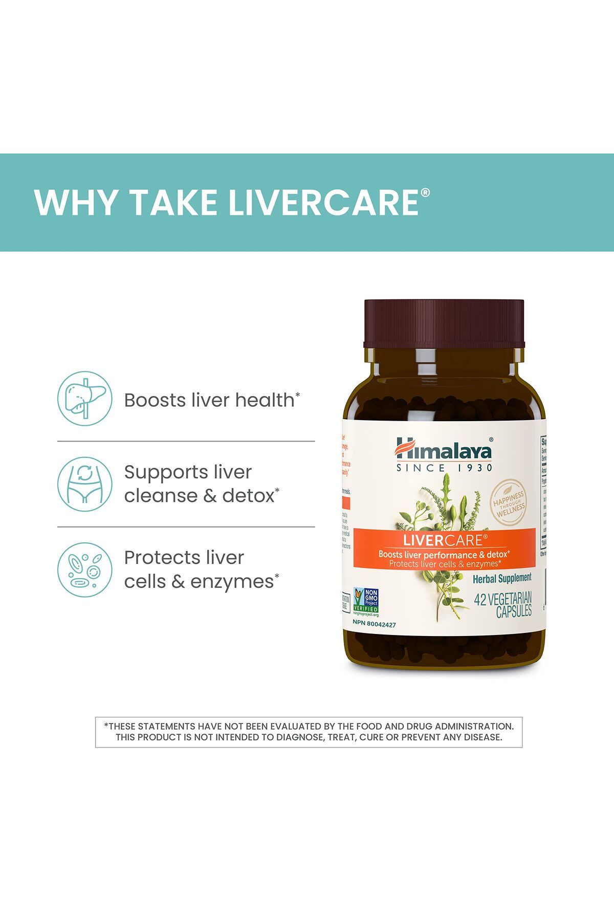 Himalaya-مكمل عشبي من LiverCare، لتطهير الكبد ودعمه، نباتي، غير معدّل وراثيًا، 375 مجم، 180 كبسولة، 90 يومًا 4