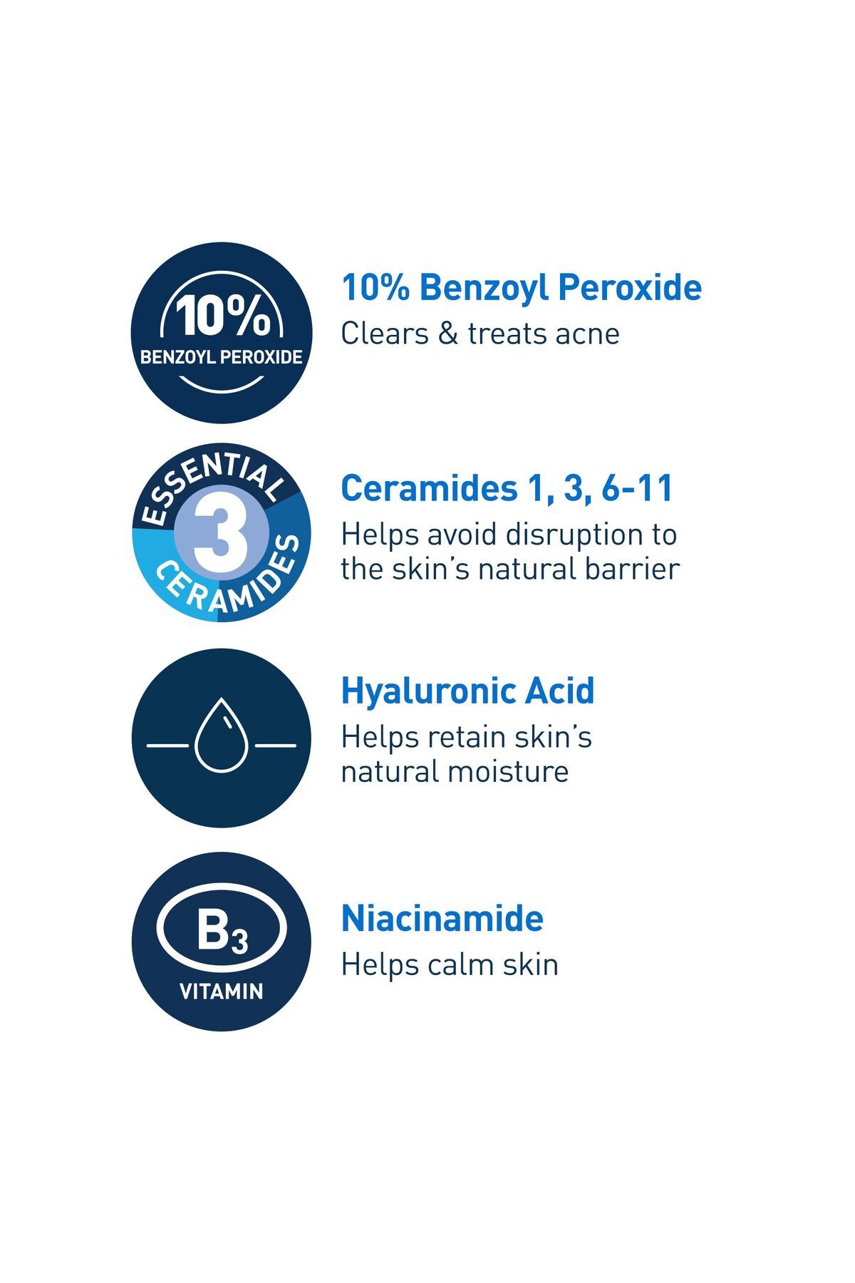 CeraVe-Acne Foaming Cream Wash with 10% Benzoyl Peroxide, Hyaluronic Acid, Niacinamide, 5 Oz 5