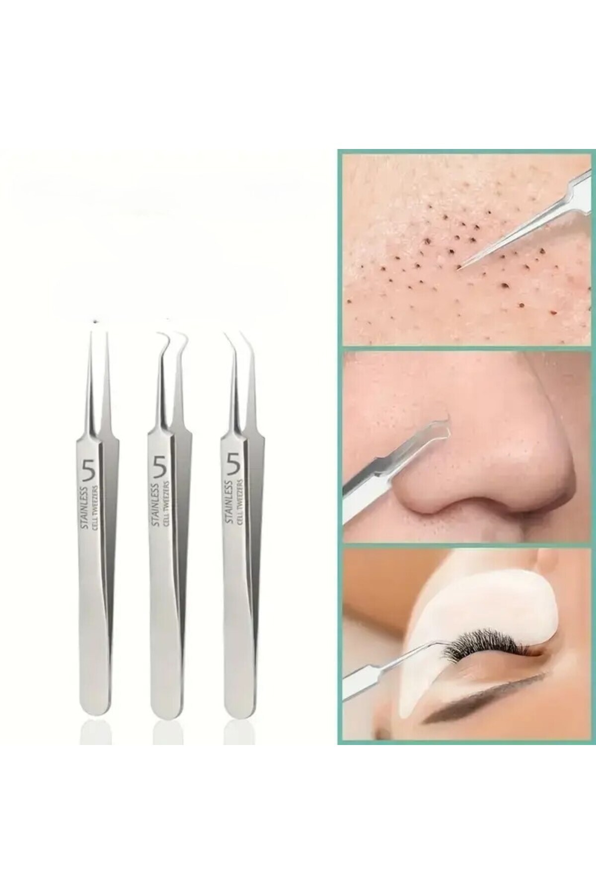 Ultra-ince No. 5 Siyah Nokta Cımbız Takımı 0.1mm Profesyonel Cımbız Alman Çelik — No:5 Cımbız Takımı B70 — تصویر 3 از 7