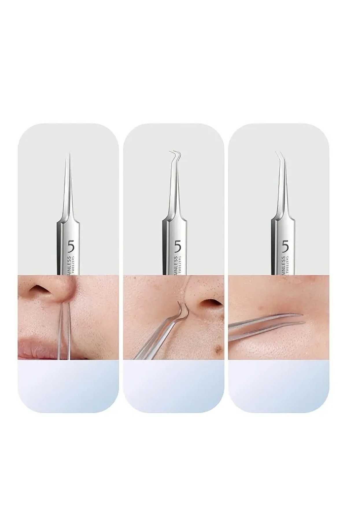 Ultra-ince No. 5 Siyah Nokta Cımbız Takımı 0.1mm Profesyonel Cımbız Alman Çelik — No:5 Cımbız Takımı B70 — تصویر 5 از 7