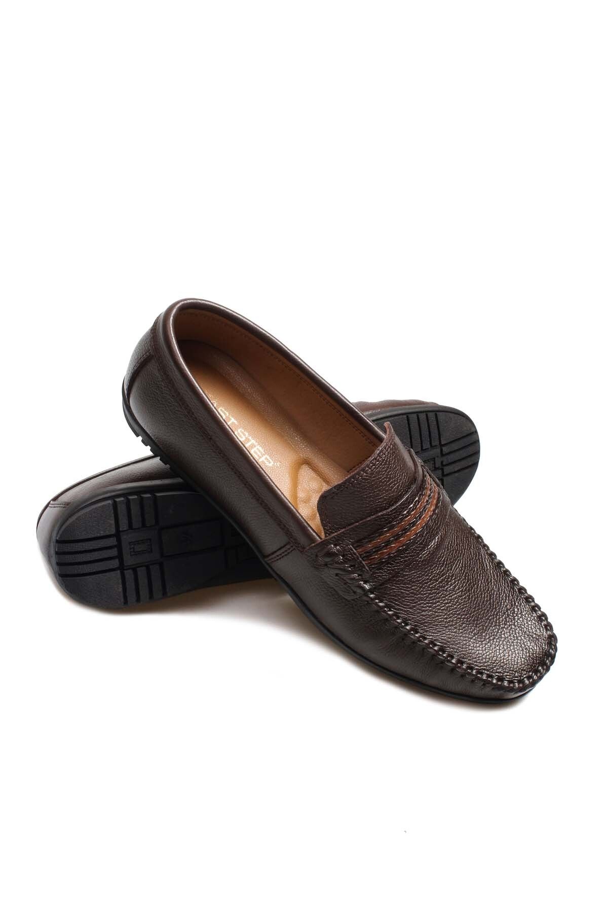 Ayakkabıhane În Interior Și În Exterior, Pantofi Maro Pentru Bărbați Din Piele Naturală De Calitate Ah 07585131204 Masculin - 42