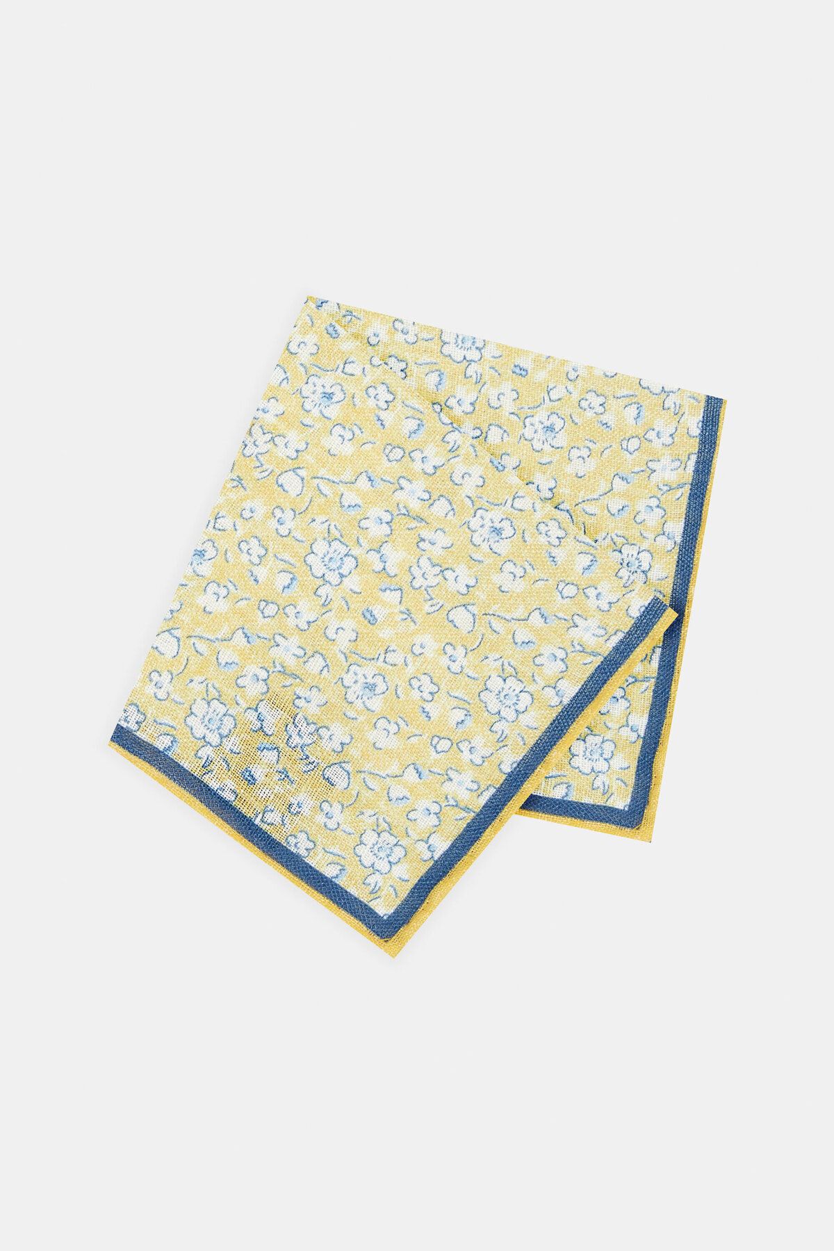 دستمال جیبی زرد مردانه کتانی الگوی اورجینال W Collection