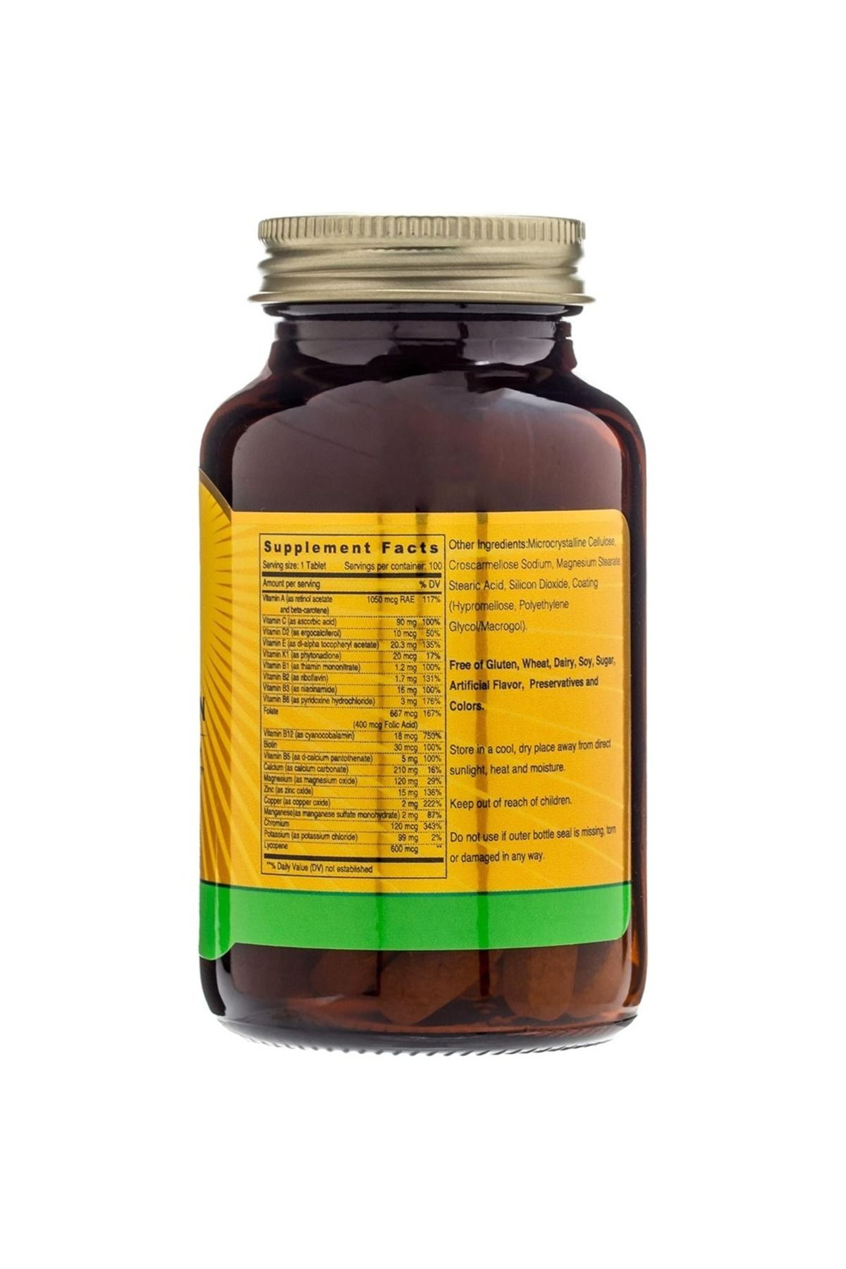 Sunshine Nutrition-التغذية من الألف إلى الياء - الفيتامينات المتعددة للرجال - 100 قرص نباتي 2