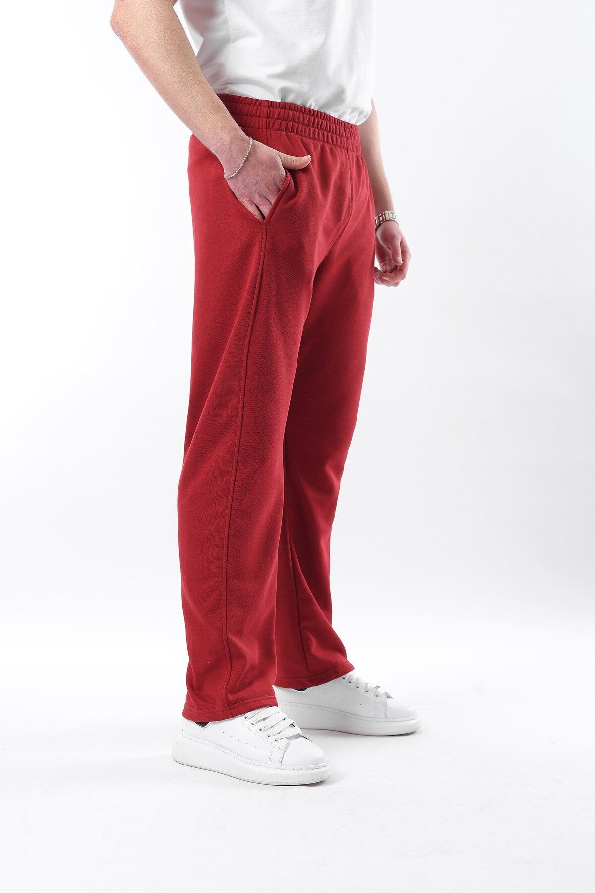 Madmext-Claret Red Relaxed Fit Men's Sweatpants E6560 4