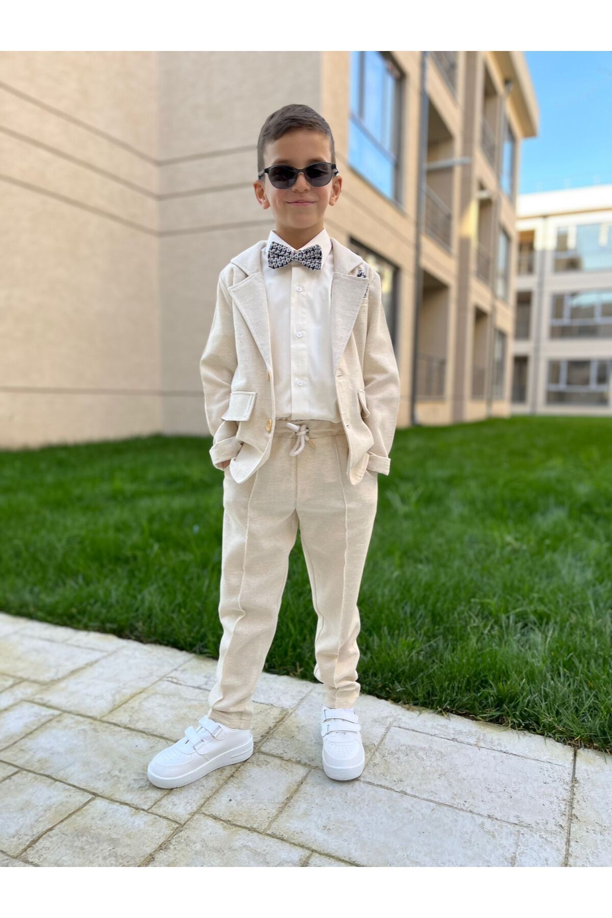 STAR GOGO KİDS-Boy's Organic Linen Suit for Halloween, Wedding, Special Day 3