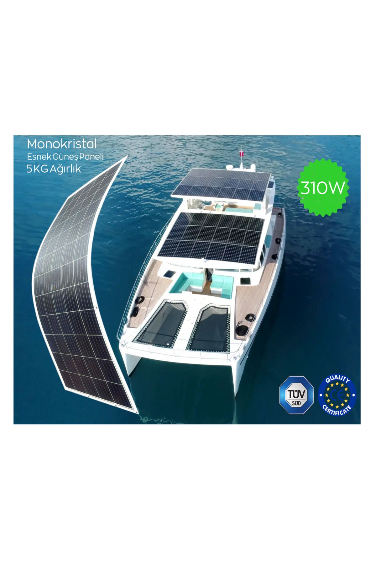 Sunman 310 Watt Esnek Güneş Paneli Hafif Monokristal