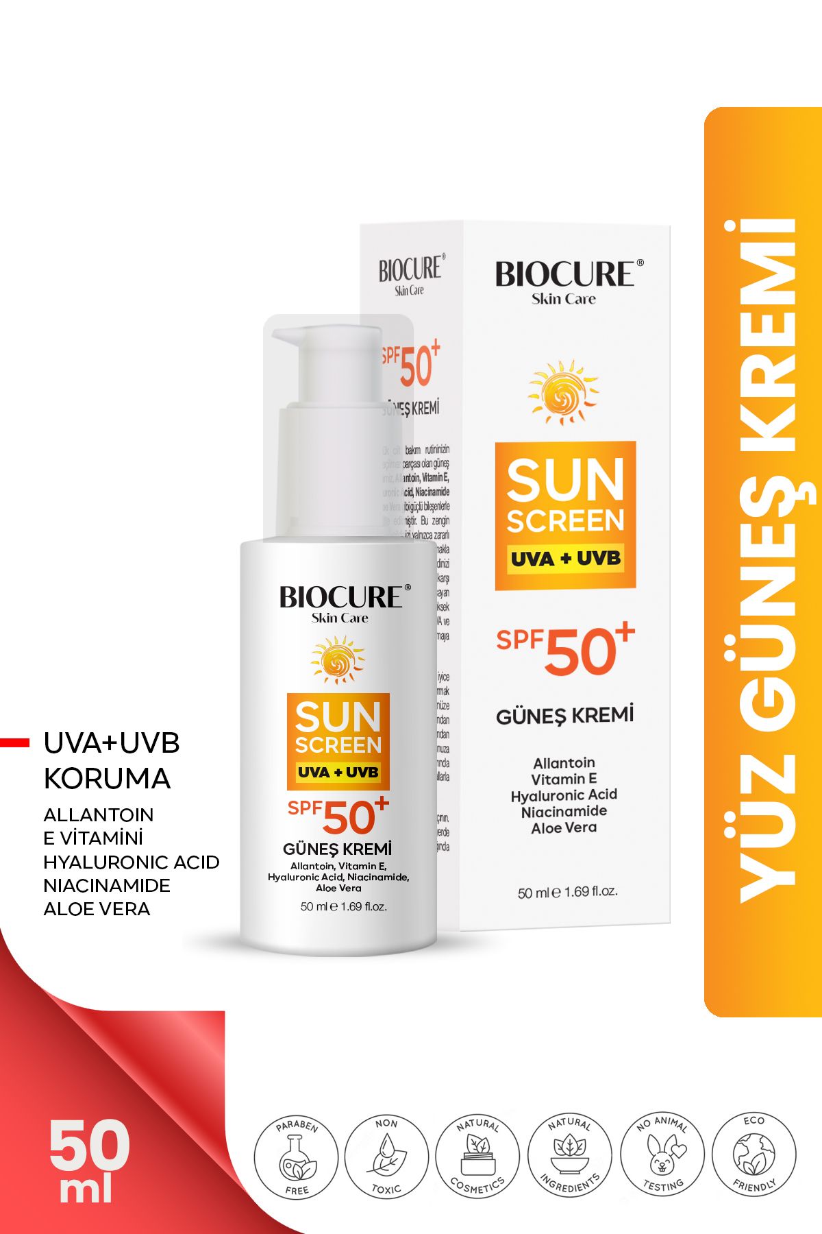 Biocure-SPF 50+ Sunscreen Face Cream - UVA + UVB Protector, 50ml 1