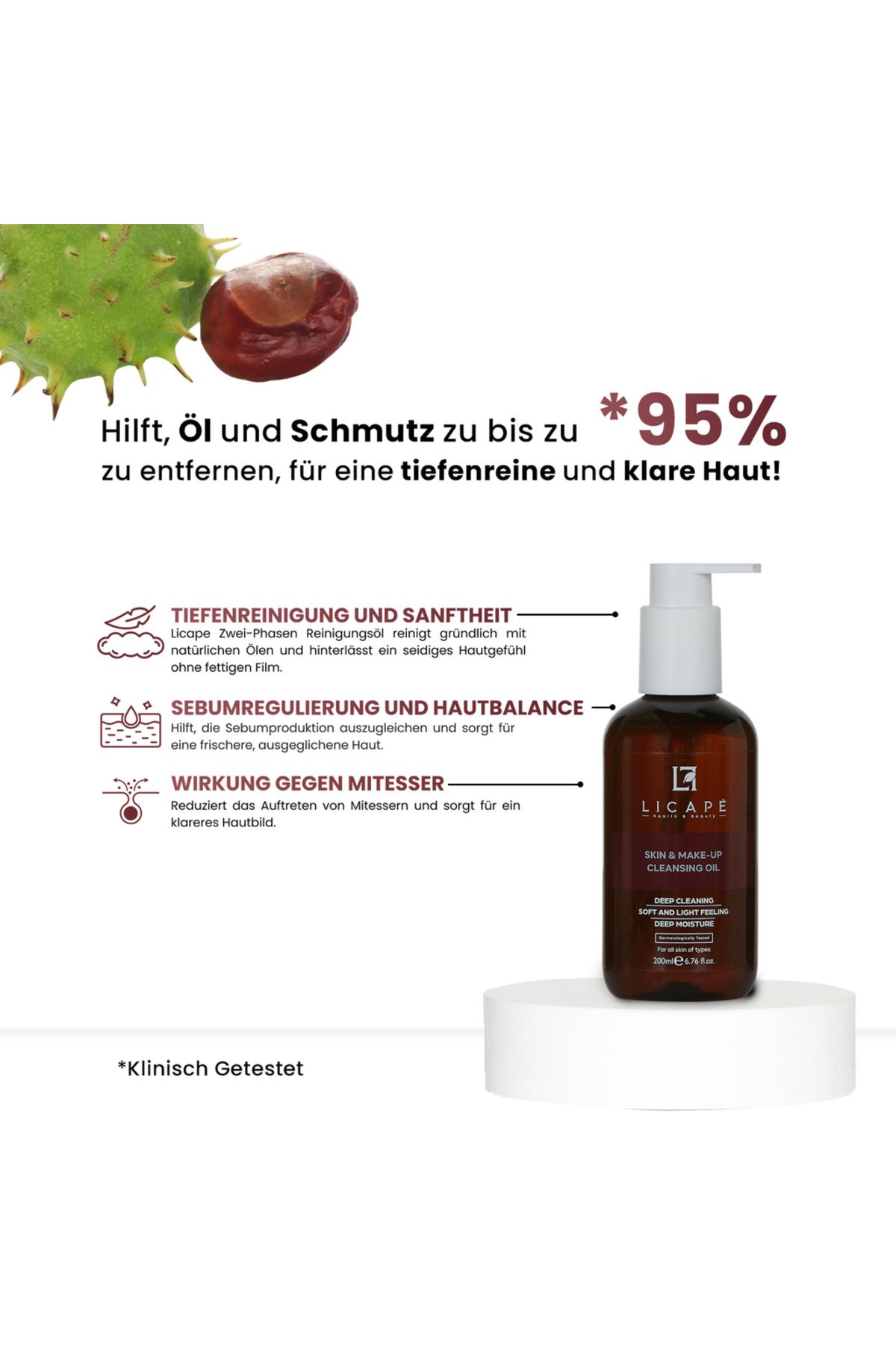 Licape-200 ml zweistufiges Haut- und Make-up-Entfernungsöl 5