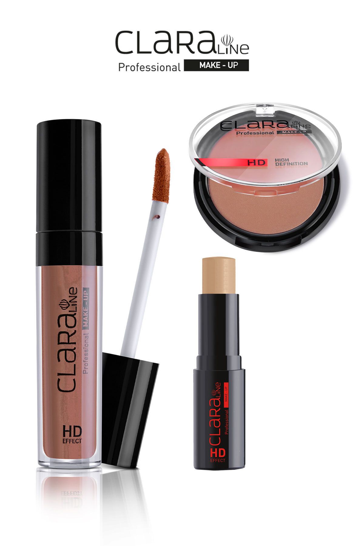 Clara-Coral Cappuccino Clara Line Lipcream Matte 422+ fond de ten stick 48+blusher 76 1