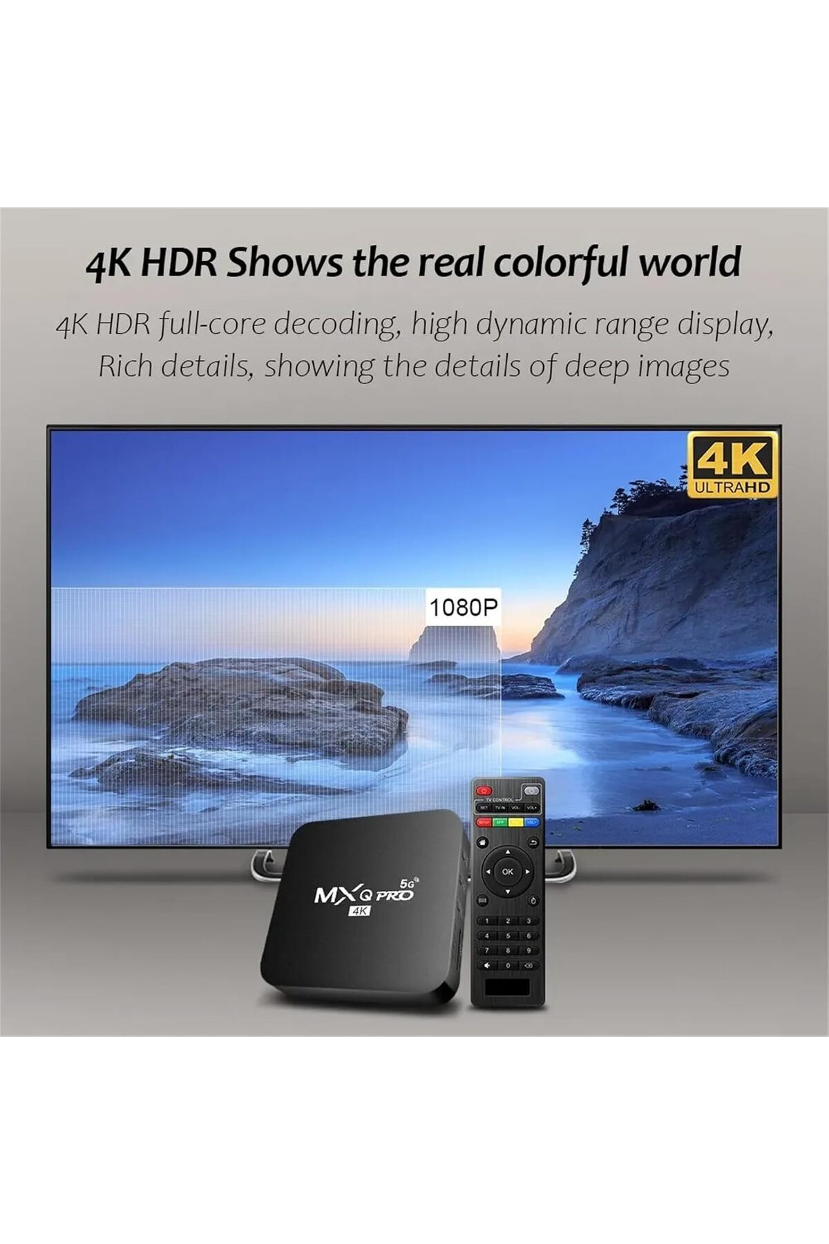 COOYA-MXQ Pro  TV Box,5G Android 12.1,HD 3D 2.4G/5G WiFi Quad Core,Smart Home Media Player,4K 5
