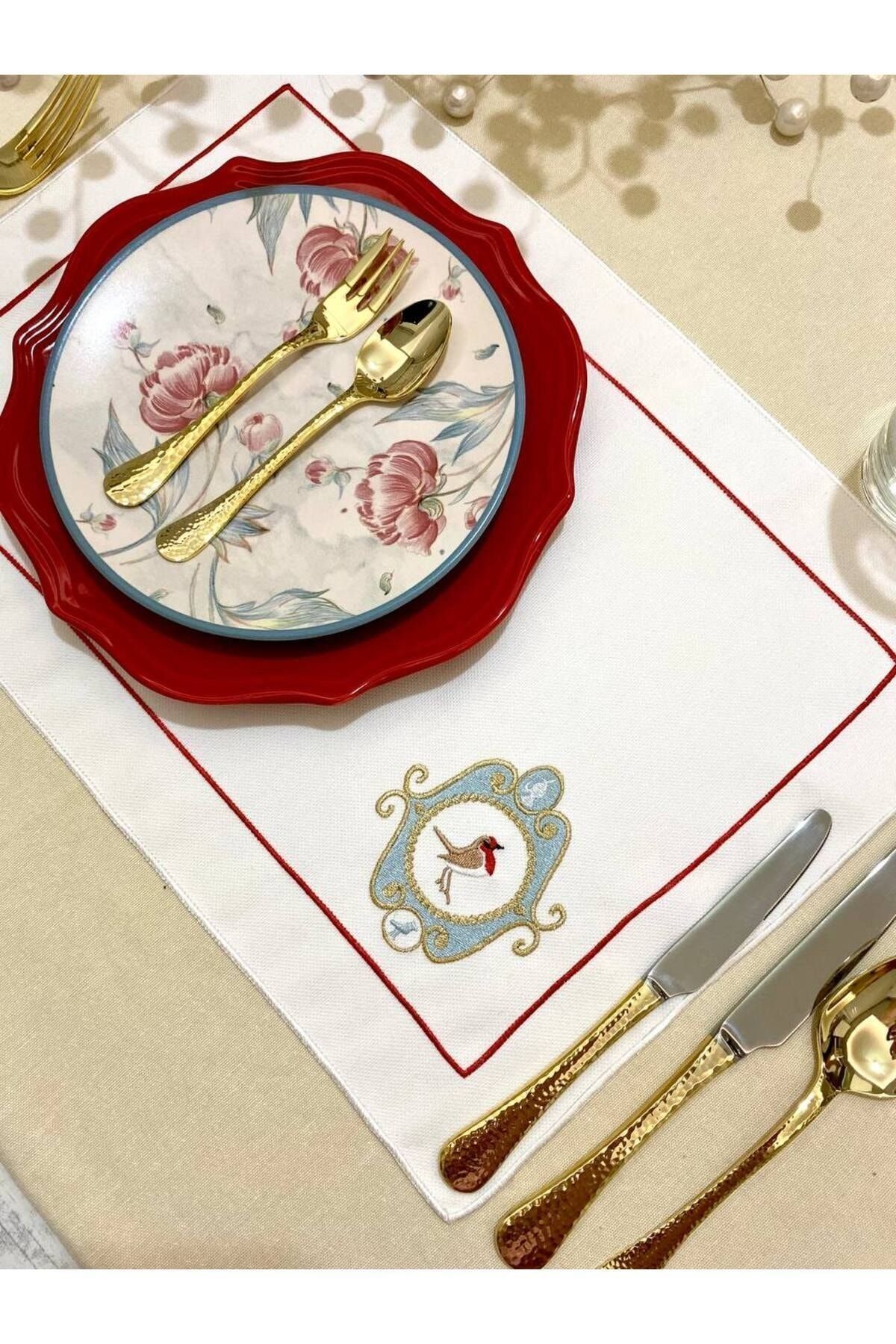 Soft Colours-2 Pieces of Pip Studio Patterned Decorative Embroidered American Service Set 2