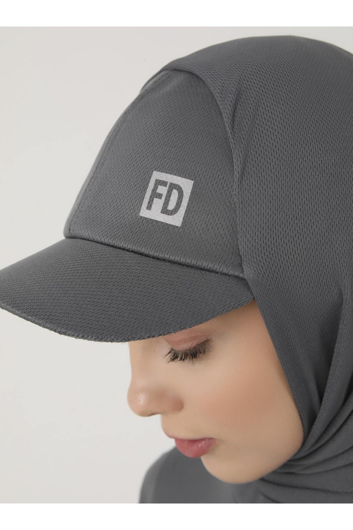 FD SPORTS-Gray Style-hijab Cap Sports Shawl 4