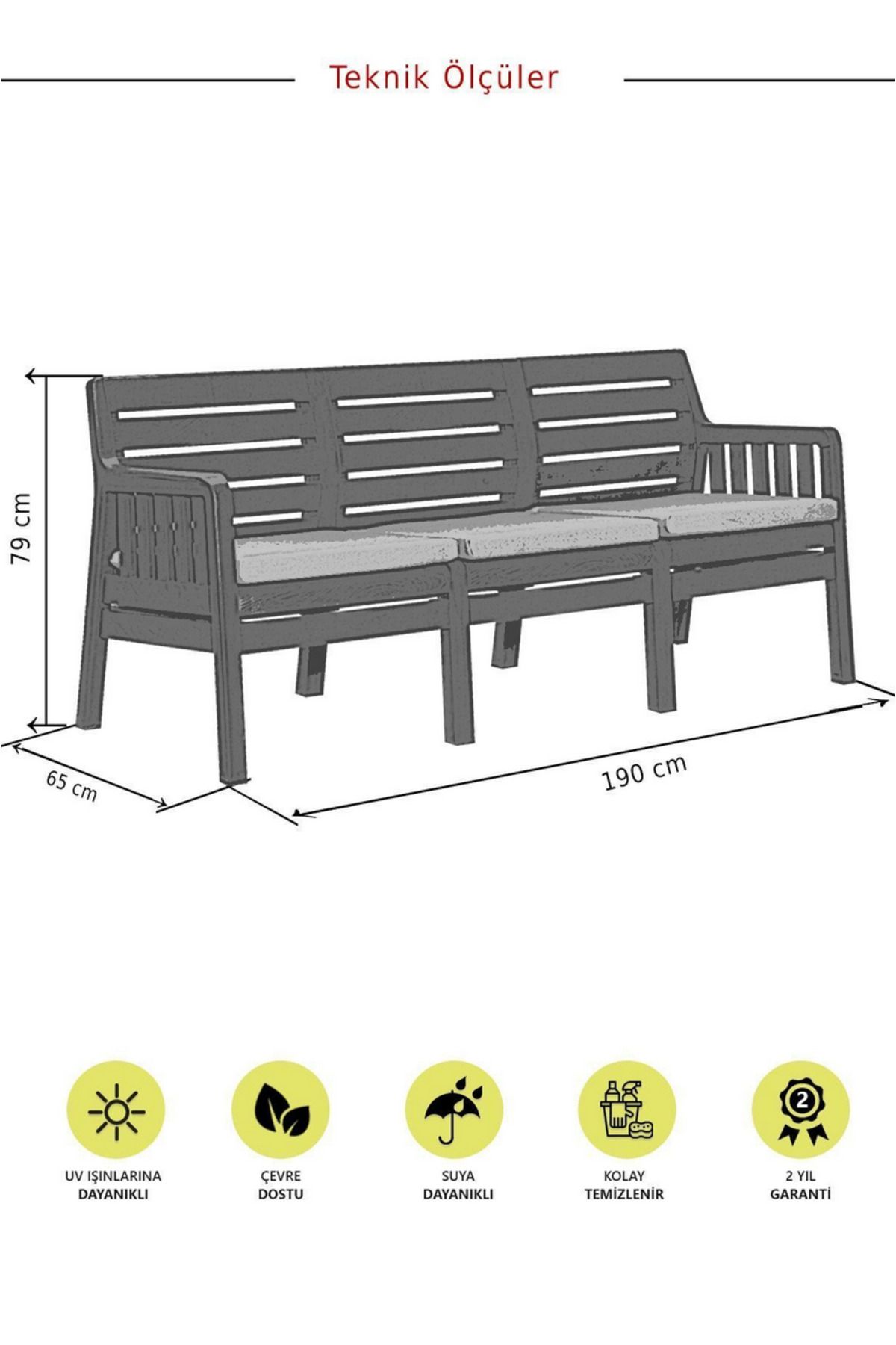 Modalife Silva 3-1-1-Sehpalı Minderli Bahçe Takımı Balkon, Bahçe, Teras Mobilyası, 5li Bahçe Oturma Grubu