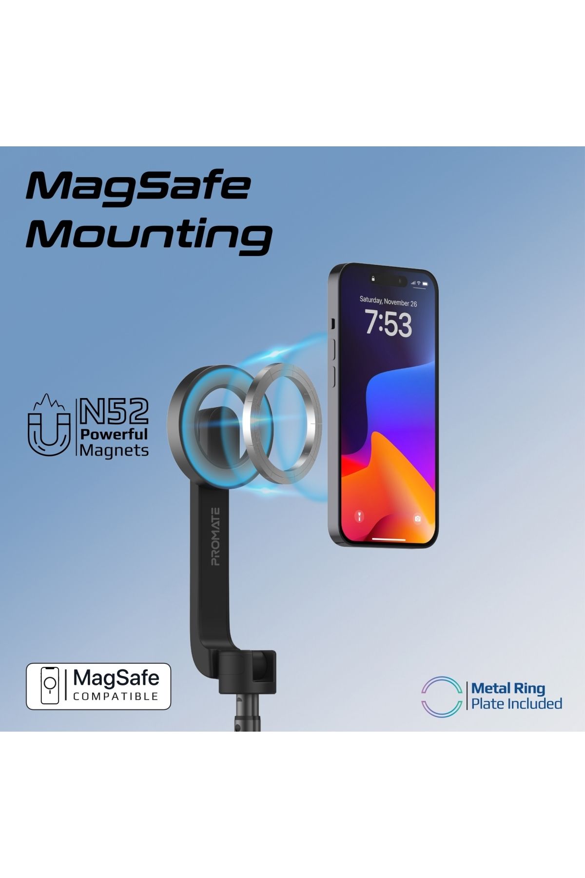 Promate-Bluetooth Telescopic Selfie Stick Extendable, Built-In Tripod And Wireless Remote Controller 3