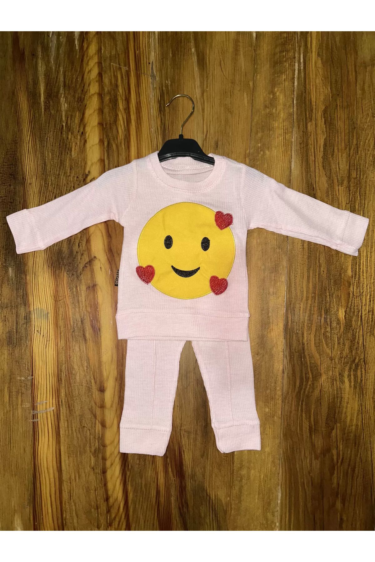 vivenza 3-12 aylık emoji detalı takım pembe
