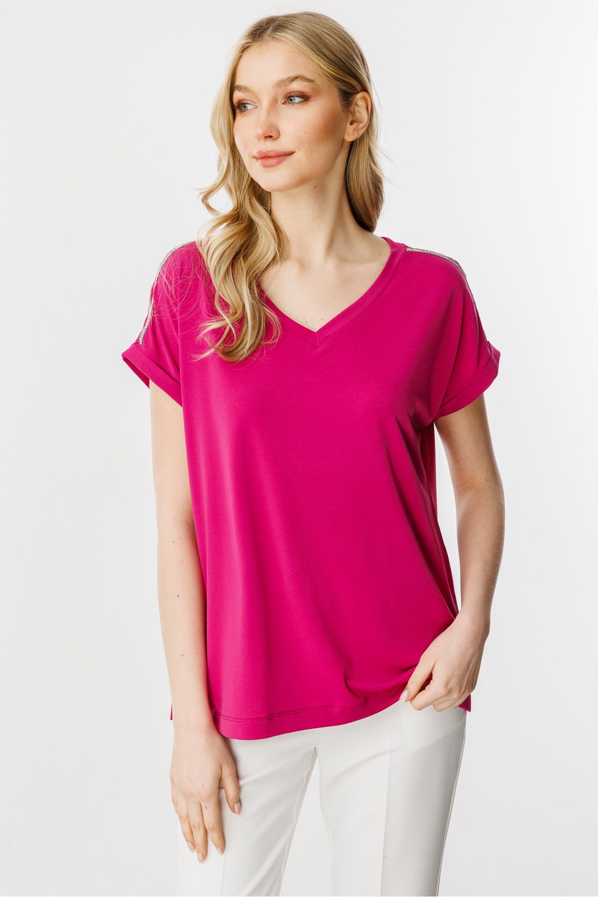 Butik Triko-Chain Detailed V-Neck Blouse 3