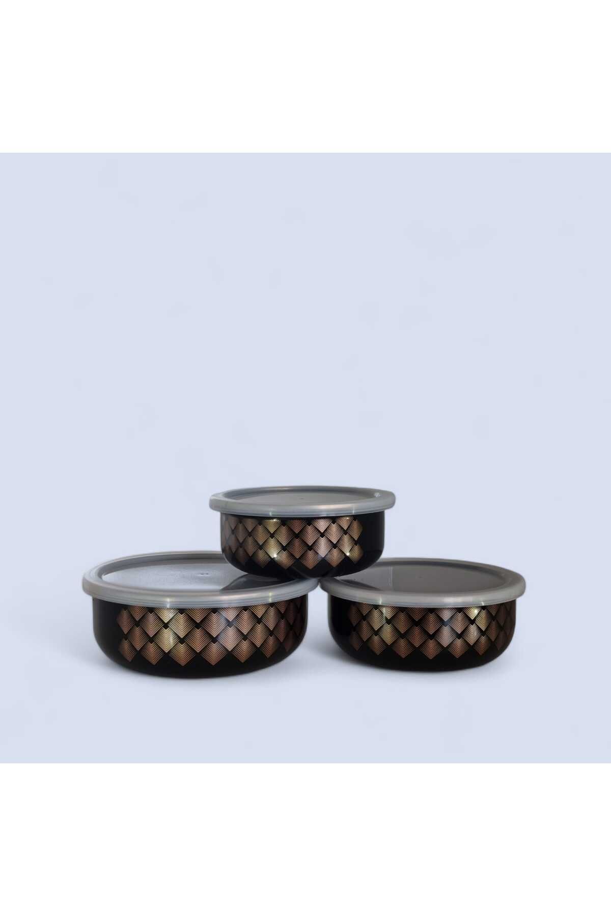 qussine-Luxury Enamel 3 Size Storage Container, Airtight Enamel Storage Container Organizer 1