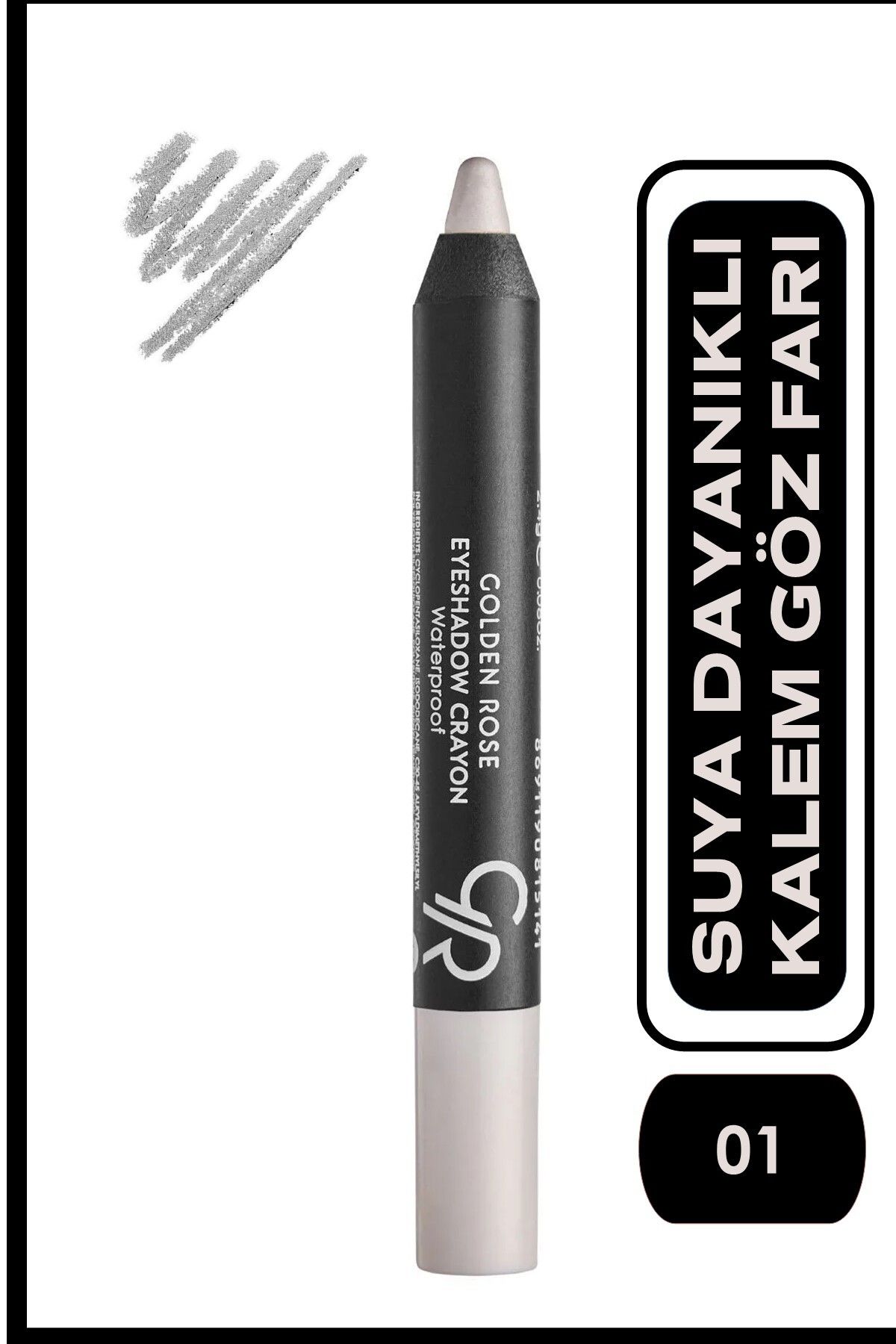 Eyeshadow Crayon Waterproof No: 01 Crystal White - Suya Dayanıklı Kalem Göz Farı