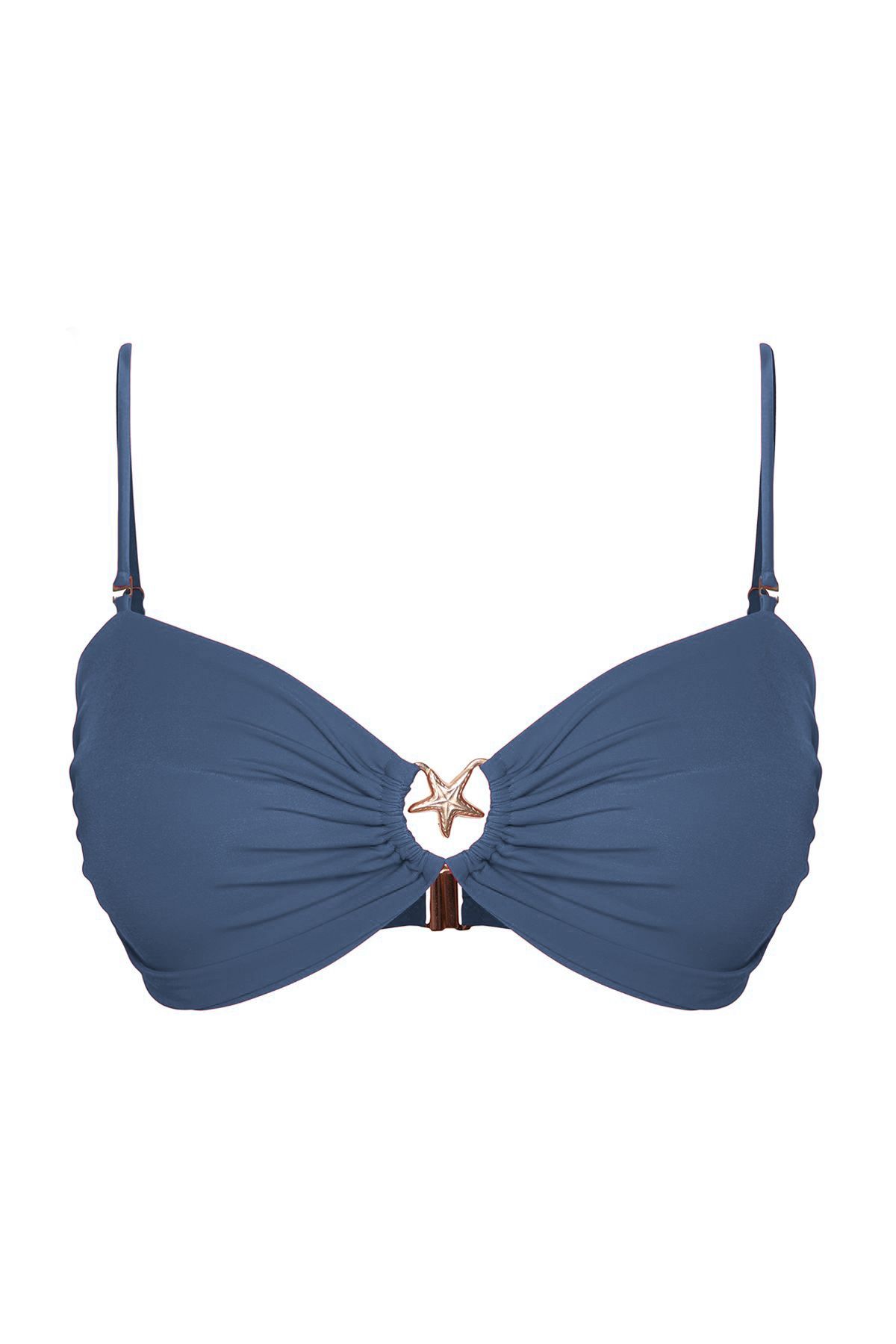 Trendyol Curve-إكسسوارات على شكل نجمة زرقاء مفصلة وأشرطة بيكيني كبيرة الحجم TBBSS25CT00003 9