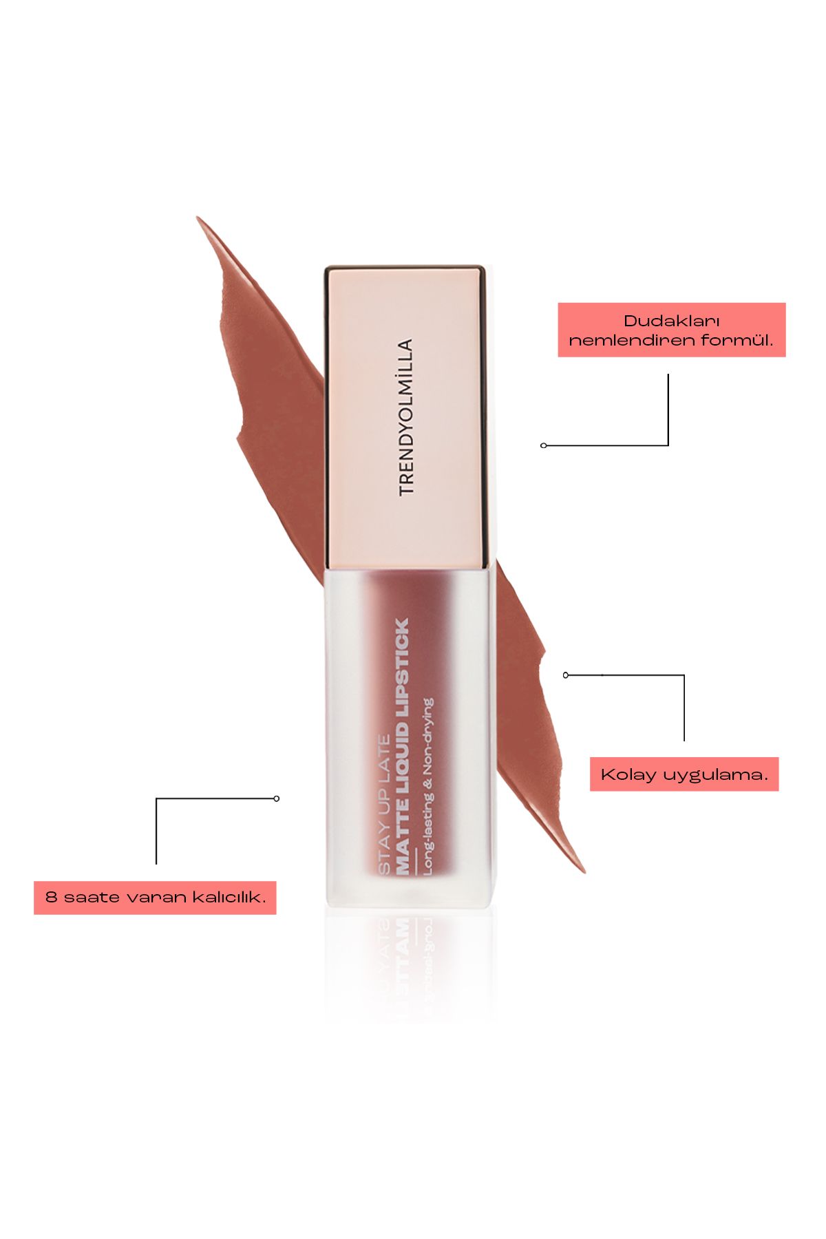 Trendyolmilla Beauty-Ruj lichid mat, durabil, fără uscare a buzelor, 8 ore Sugar Cookie-103 TKZAW25RJ00000 3