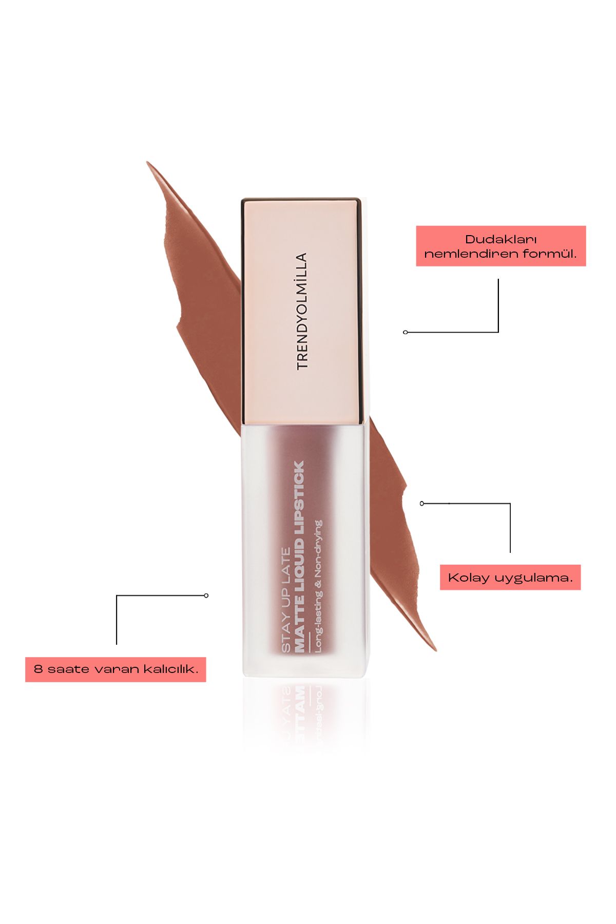 Trendyolmilla Beauty-8 Stunden lang anhaltender flüssiger, matter Lippenstift Granola – nicht trocknende Lippen, TKZAW25RJ00000 3