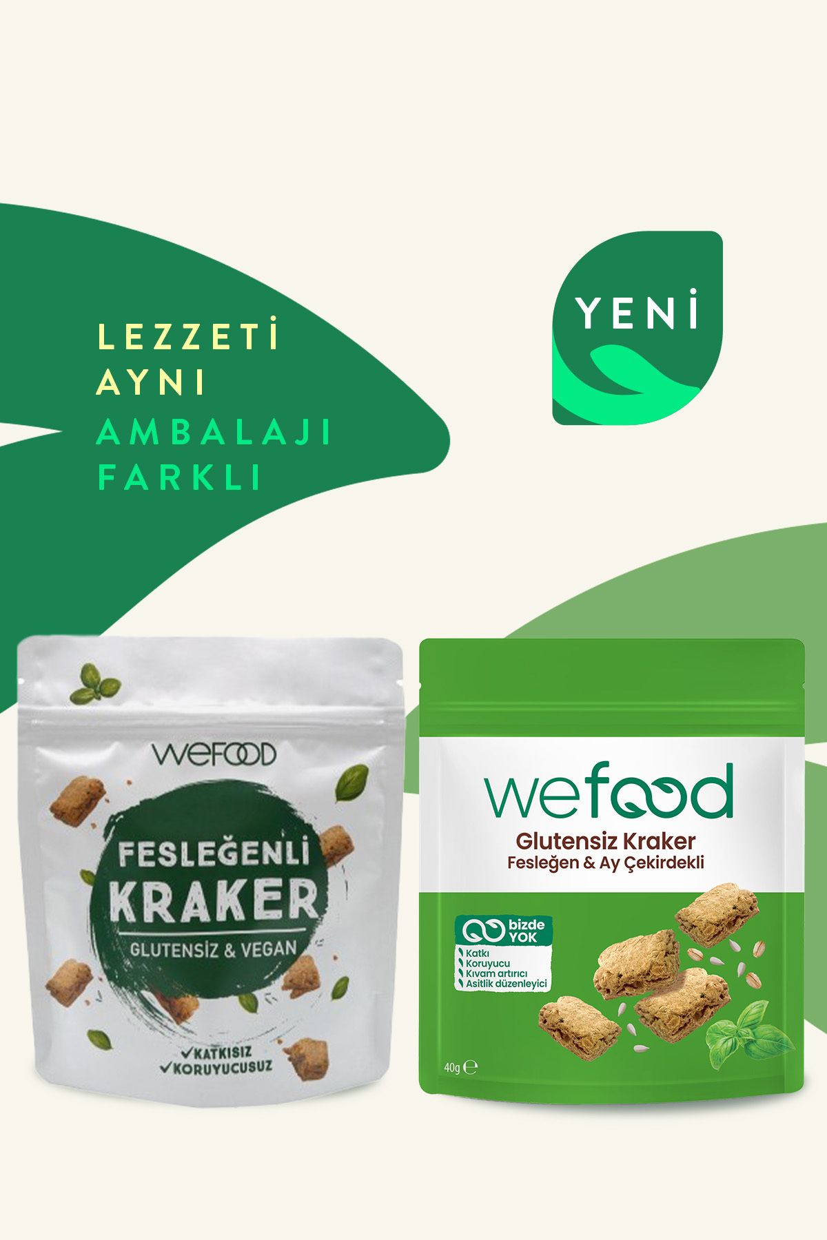 Wefood-Cracker 40 Gr Set of 3 with Basil 2