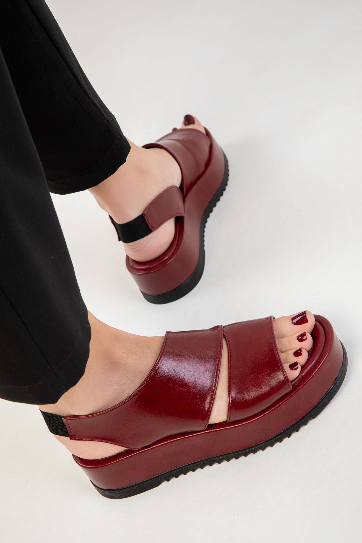 SOHO-Dámské sandály Claret Red 20337 3