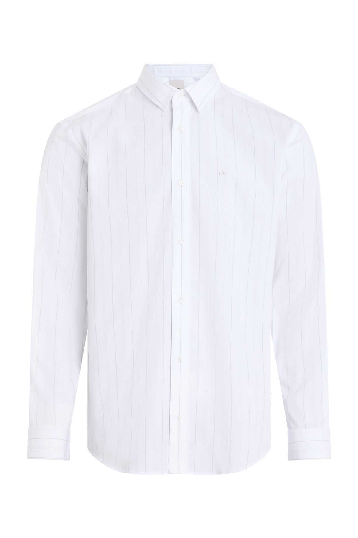 Calvin Klein Koszula Z Poplinowymi Wielopaskowymi L/s - M