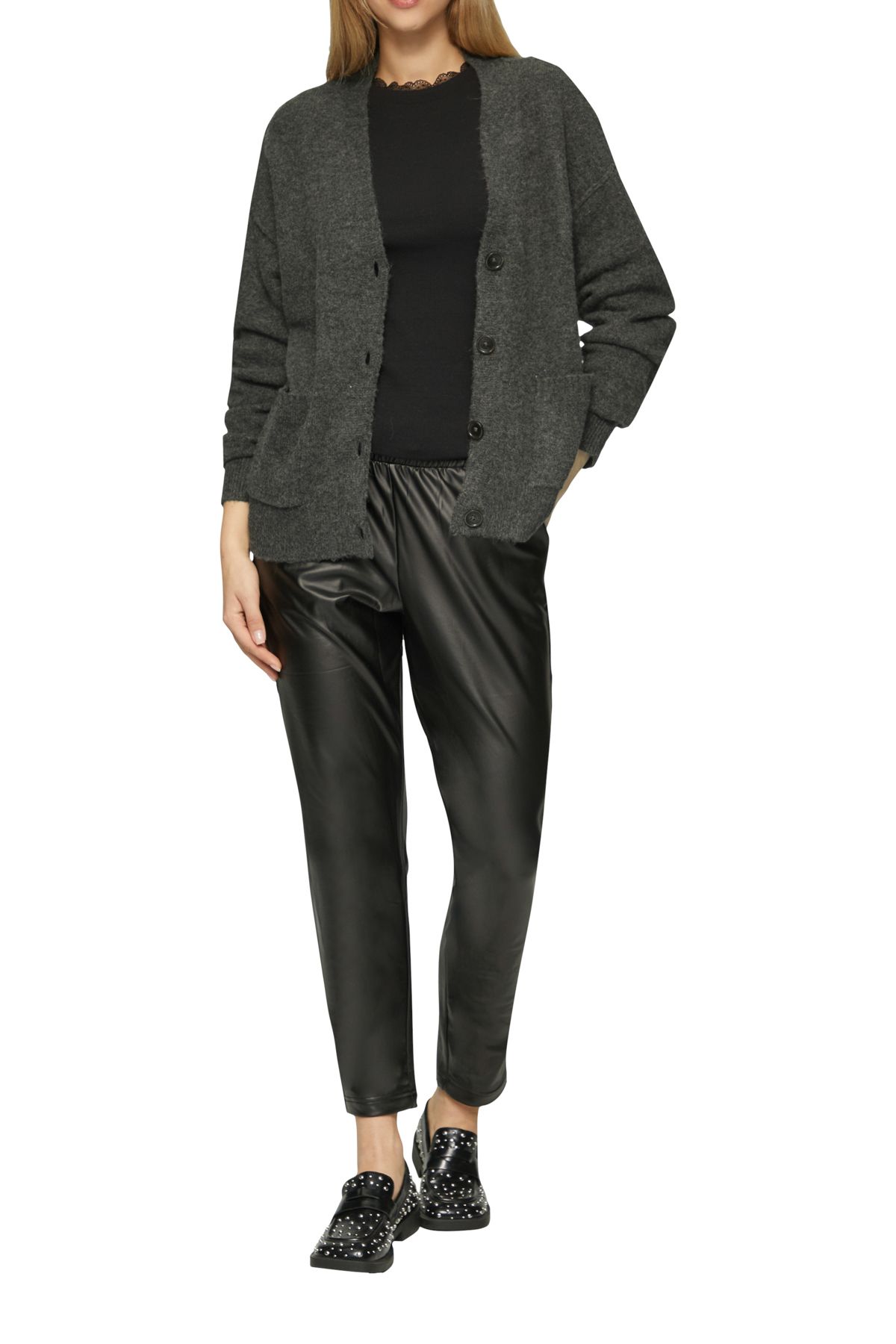 QS by s.Oliver-Knitted Cardigan with Buttons 3