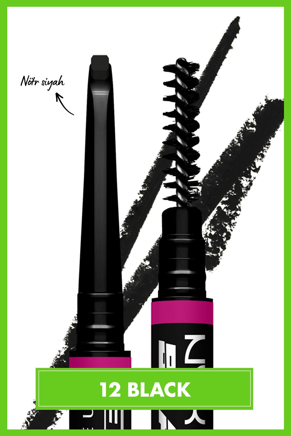 مداد ابرو Blade N Shade - 12 مشکی NYX Professional Makeup