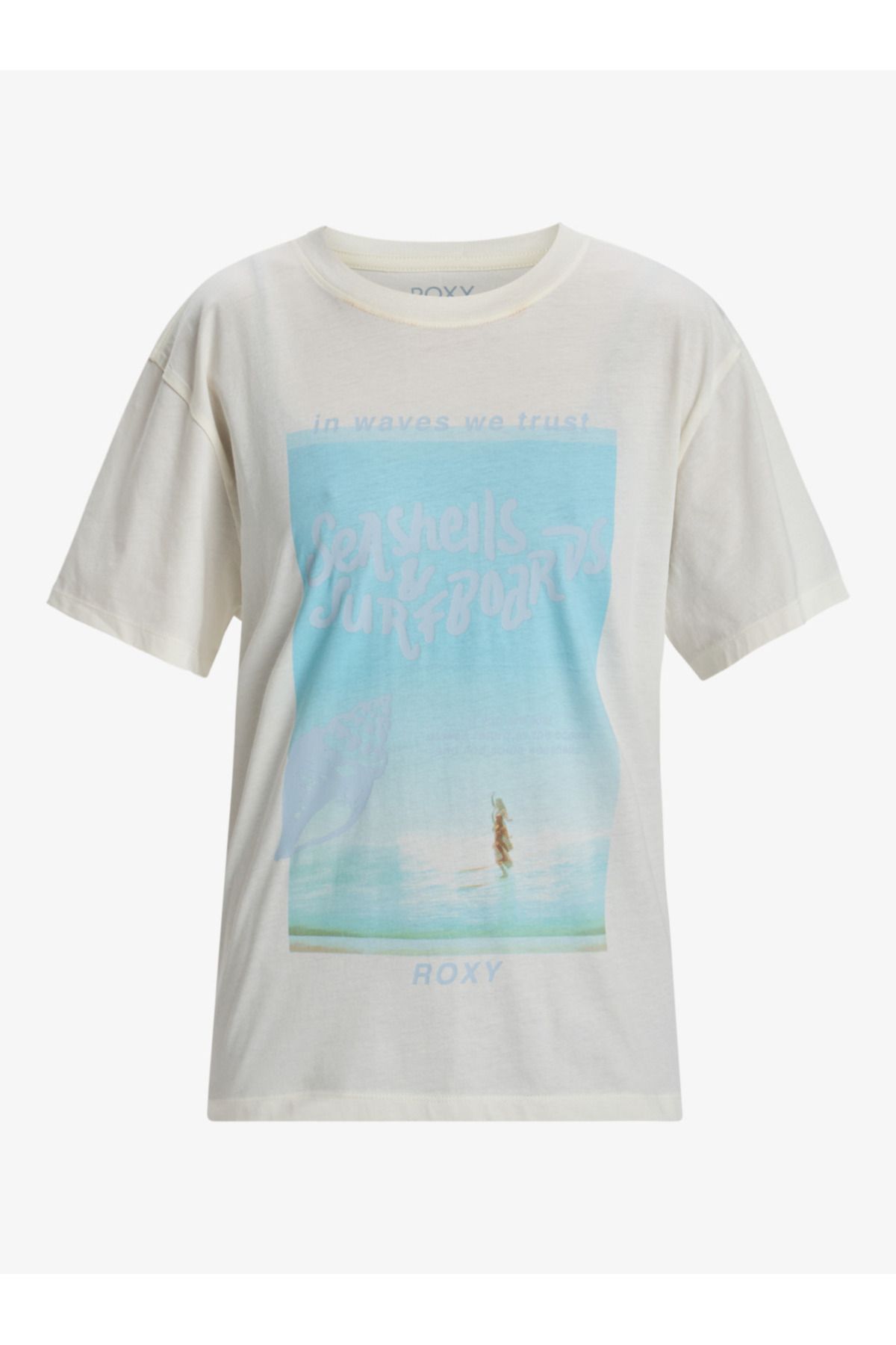 Roxy-Kurzarm-T-Shirt – Damen, 100 % Bio-Algodon-Stoff 1