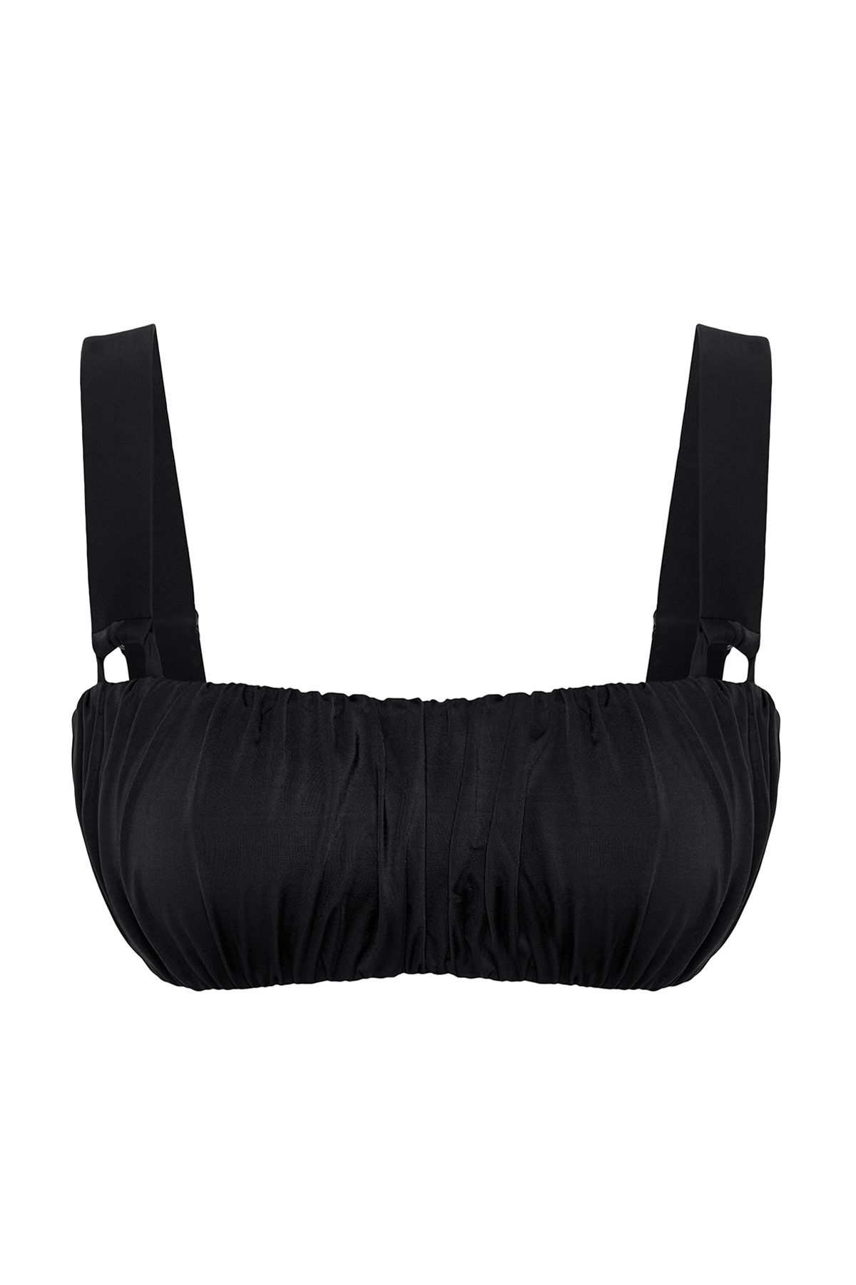 Trendyol Collection Tbess25bu00045 Model Czarny Drapowany Biustonosz Bikini Top Kobieta - 38